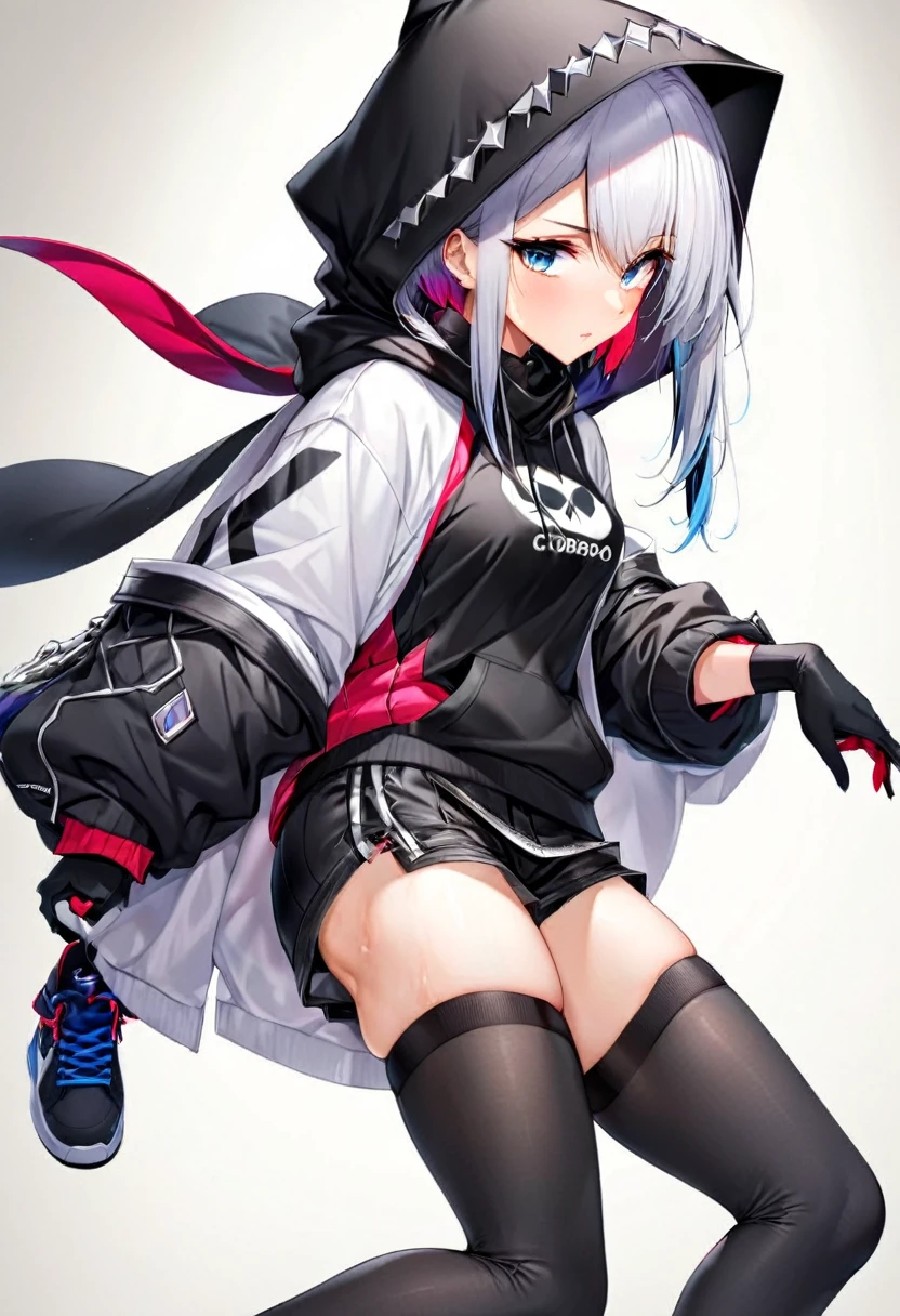 ahi, Liga de la leyenda, sexy para, fondos de pantalla, ojos detallados, oreja de zorro, (colas de zorro), una falda, (pelo largo rosa), pechos medianos, mirando a_Se muestra en la_mirando al espectador, corto_El pelo, guantes, ombligo, fallar, blue_hay ojos, Eterno, lleno_cuerpo, arma, calzado, collares, negro_guantes, pulpa, encapuchado, El pelo_superar_Yoon_hay ojos, cultivador_arriba, sudadera con capucha, negro_pants, zapatillas deportivas, recortado_chaqueta, personaje ciber punk, recortado_sudadera con capucha, ((anatomically perfect:1.5))