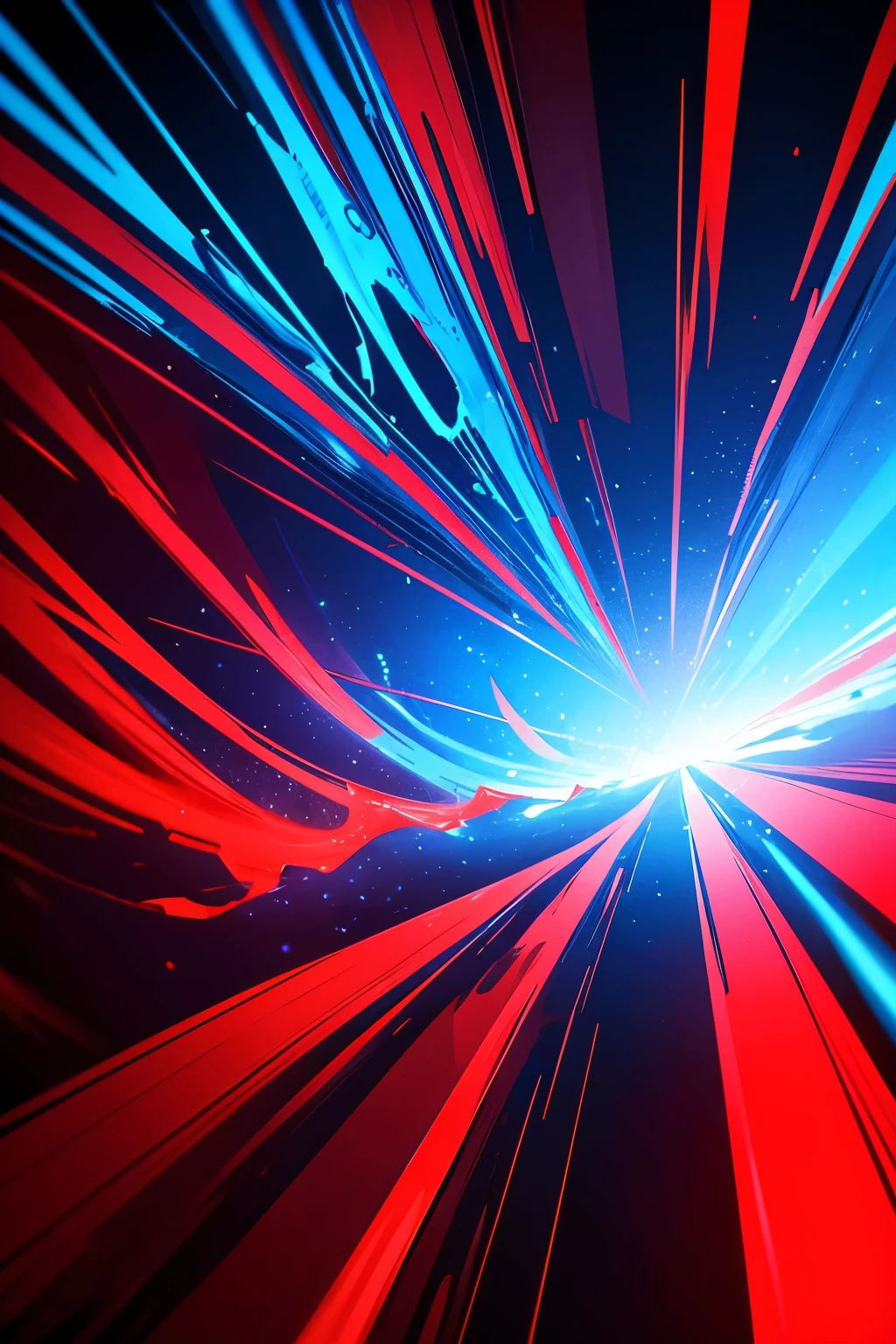 red and blue background with a lot of effects and crazy dynamic lighting