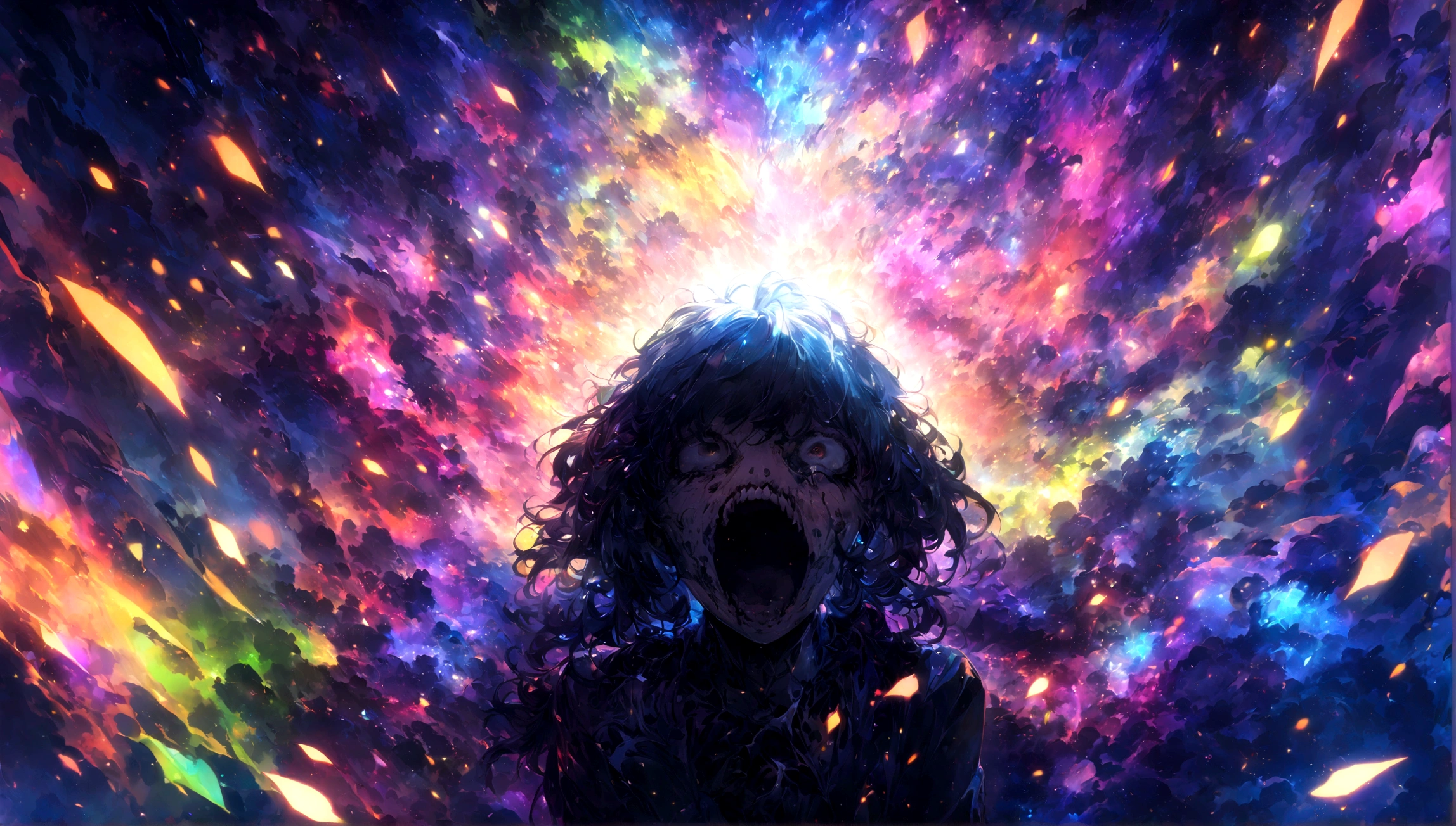 Dead, Blue and Black, strange, scared, nightmare, Very bright color, Particles of light, In bright light, Wallpaper Art, UHD Wallpaper