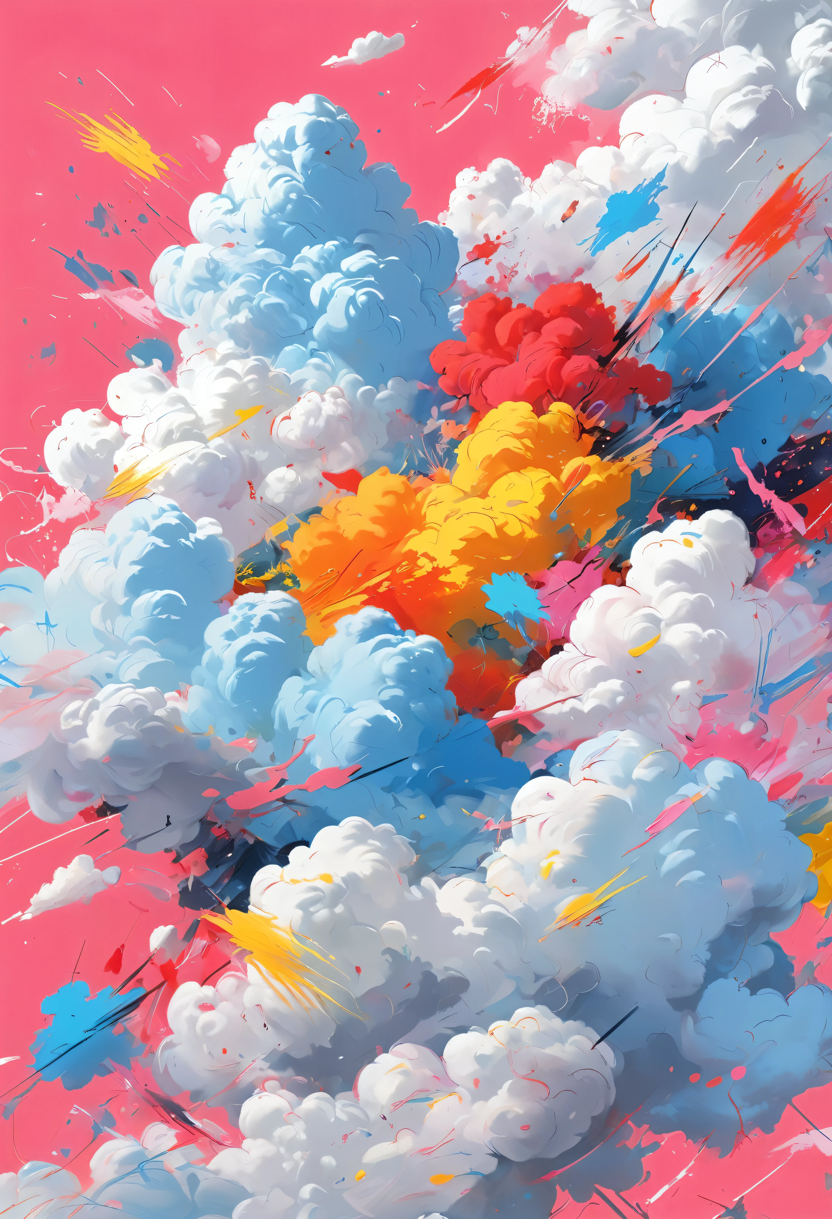 Graffiti, scribble, Comics by Petra Cortright, best quality, masterpiece, fluffy clouds artwork, Representative work, official art, Professional, Ultra intricate detailed, 8k, fluffy clouds art, colourful background 