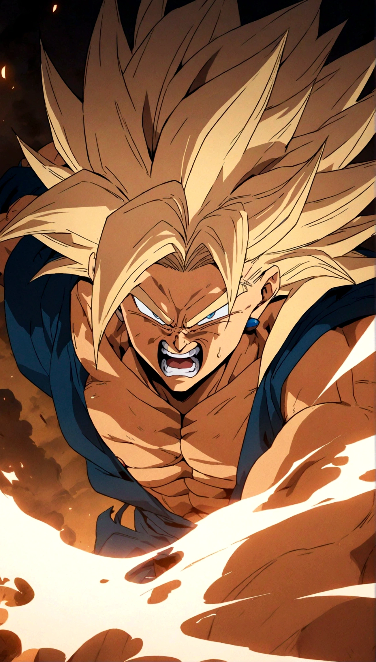 (Best quality, masterpieces,anime style,style of akira toriyama:1.1)，Angry Super Saiyan 3