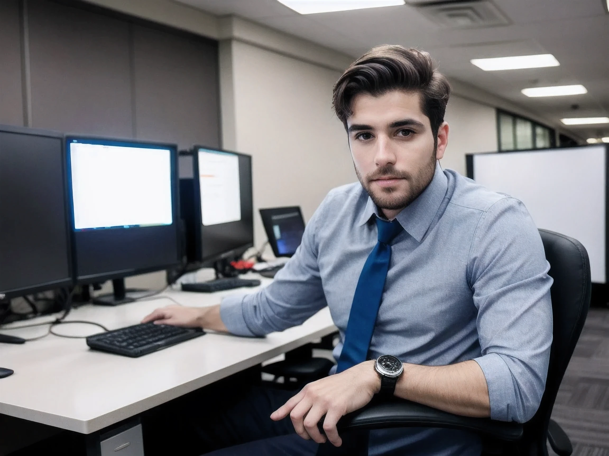 8k uhd, dslr, high quality , RAW photo, Amateur Photography , Handsome men ,office