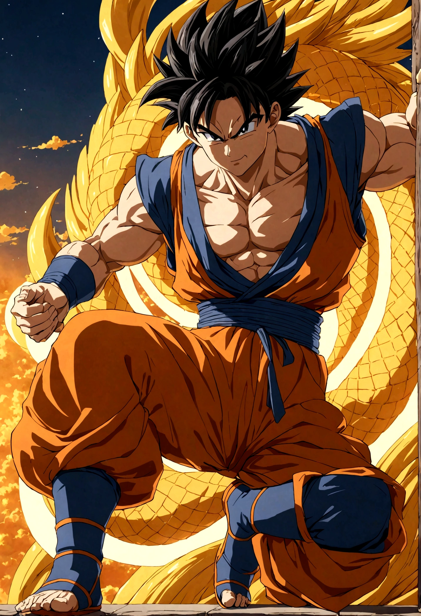 1boy, solo, Dragon Ball, best quality, masterpiece, very aesthetic, perfect composition, intricate details, ultra-detailed