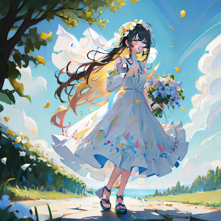 Anime, Anime Girl, Dress, Flowers, Dress, Dress, Dress, Dress, Dress, Dress, Dress, Dress, Dress, Dress, Dress, Dress, guweiz on pixiv artstation, guweiz on artstation pixiv, Cute anime waifu in a nice dress, guweiz, cushart krenz key art feminine