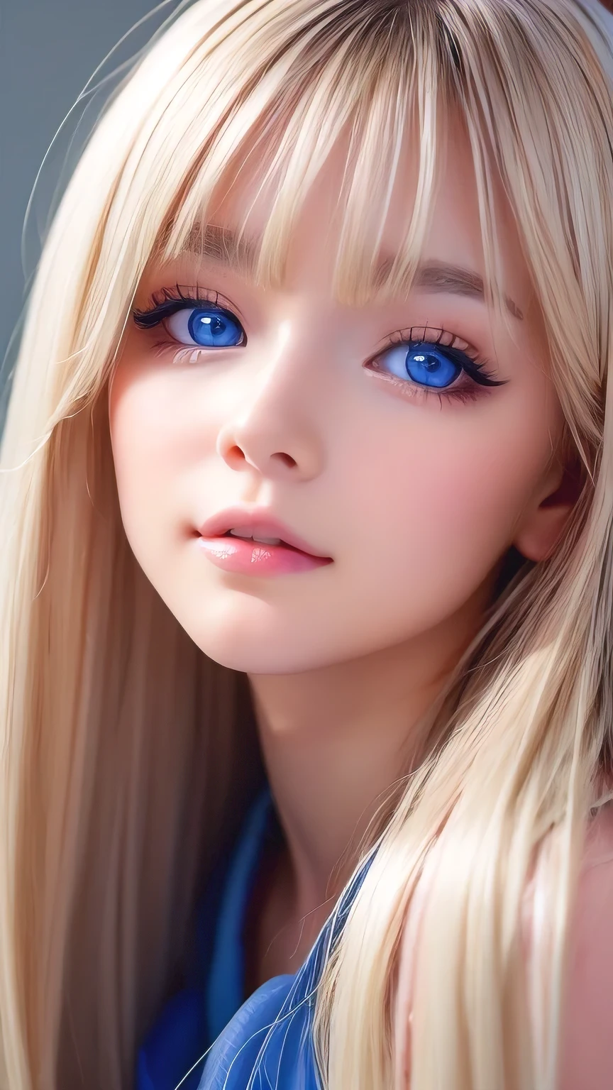 Extraordinary sexy beauty、beautiful, A kind and bright expression、Sexy and refreshing impression、Perfect beautiful Pretty face、Super long ponytail、Bangs that cover the eyes、Facial hair、Super long, Shine mystically、Natural straight platinum blonde hair、beautiful facial hair、very cute、beautifully、Sexy ugly little woman、So perfect and beautiful, Pretty face、Big Breasts, Very beautiful, Bright Blue Eyes,、Very white, like々Brighter skin、Small Face Beauty、Round face