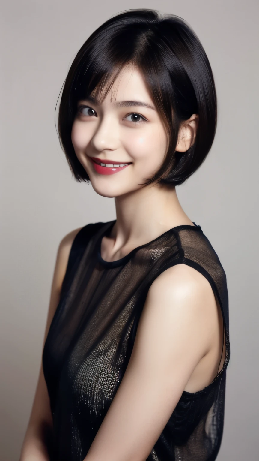 239 20-year-old female, short hair,A kind smile, lipstick