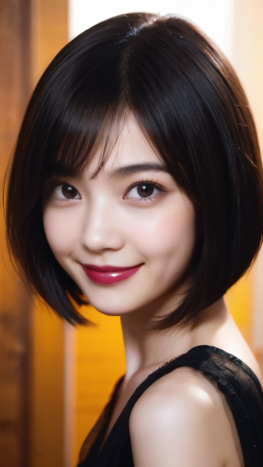 239 20-year-old female, short hair,A kind smile, lipstick