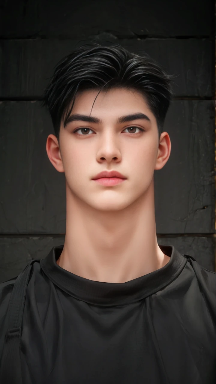 masterpiece, 1boy, young, handsome, black hair, undercut hair, perfect face, detailed eyes and face,black eyes, clean shaved, muscular, capturing a rural atmosphere, dynamic lighting, unreal engine 5