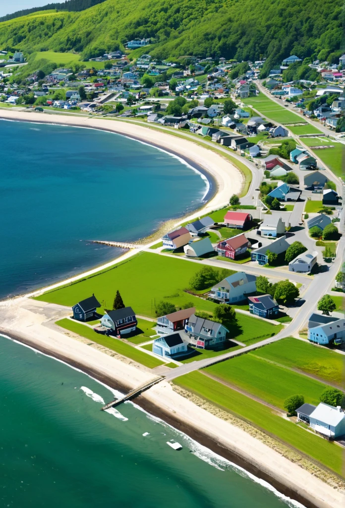 Coastal area of a small town.