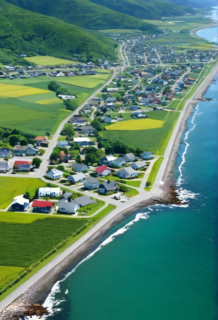 Coastal area of a small town.