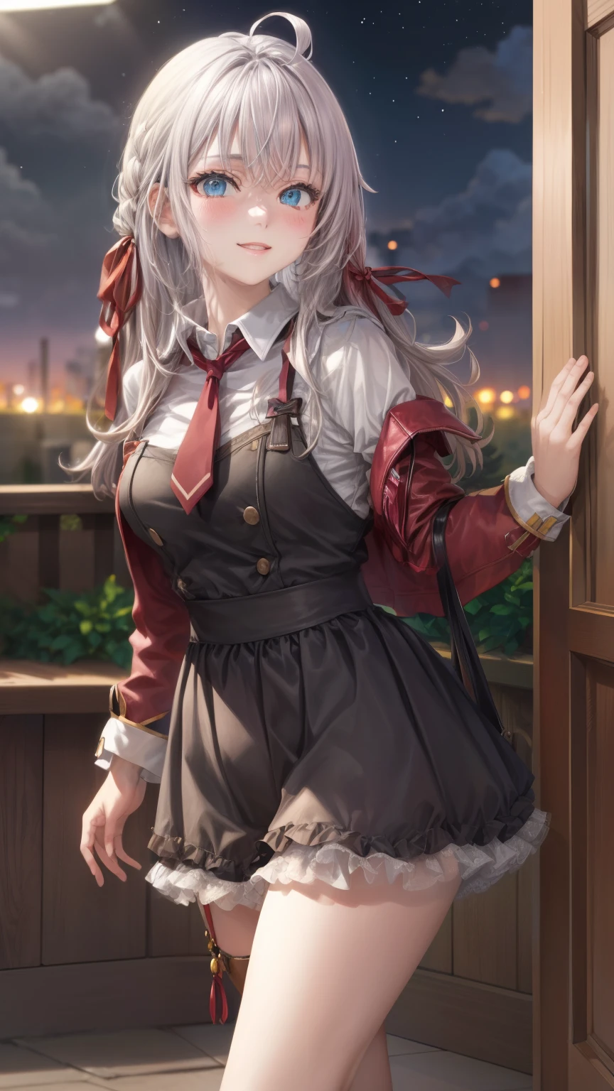 Alisa Kujou,
(evening:1.7), 1 girl standing at attention, 17 years,hembra joven,hermoso Finger, hermoso long legs ,hermoso body ,hermoso Nose ,hermoso character design, ojos perfectos, perfect rostro,
There is an anime girl in shorts walking through an open door., 1 chica, muslos, solo, (falda muy corta:1.4), blue eyes, senos, chaqueta, camisa school, medias largas , falda , white camisa, arco, mano en la cadera, rubor, black muslos, arcotie, adentro, calzado marron, zettai ryouiki, mocasines, zapatos, large senos, cuerpo completo, mirando al espectador, boca abierta, thighs,
mirando al espectador, sonrisa, saludando al espectador, en el centro de la imagen, Fondo de pantalla CG unity 8k extremadamente detallado, Perfect lighting,vistoso, Brillante_frente_rostro_Lightinasterpiece:1.0),(mejor_calidad:1.0), ultra high resolution,4k,ultra detallado,
Photography, 8k, hdr, high resolution, absurdos:1.2, codas portra 400, film grain, fondo borroso, bokeh:1.2, Destello de lente, (vibrante_color:1.2)
, (hermoso_rostro:1.5),(angosto_cintura), (hermoso,Enorme_senos:1.3)