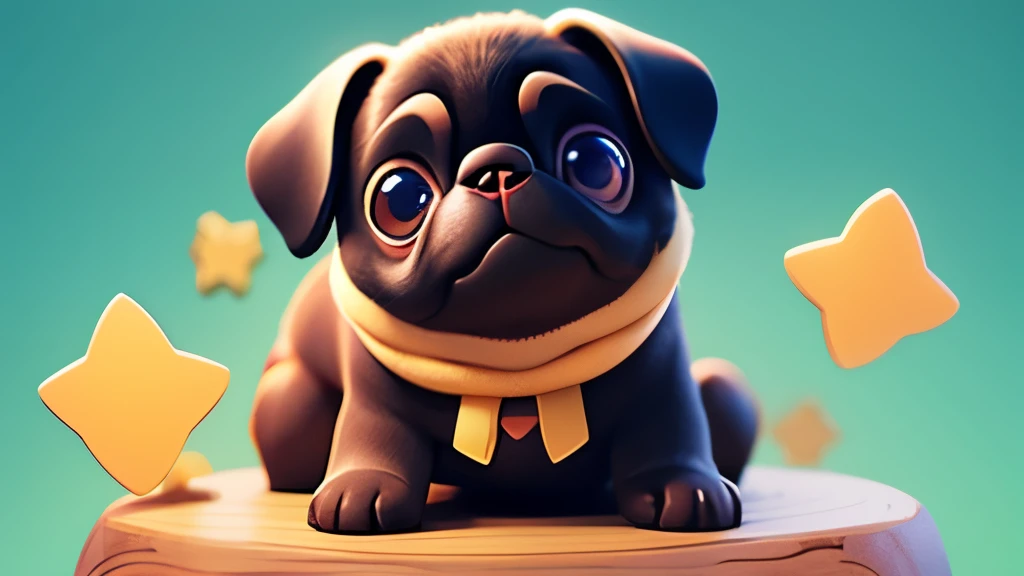 A lively and positive pug boy