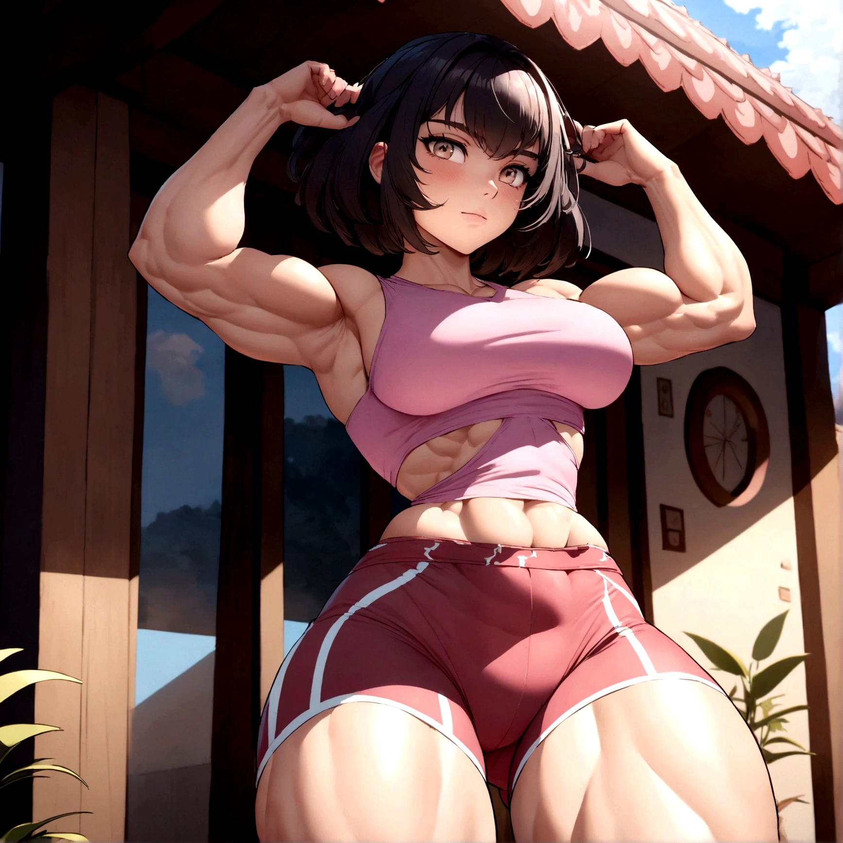 super musculo, musculosa, extremamente musculosa, super fibrada, ultra musculosa, bem iluminada,muito musculosa