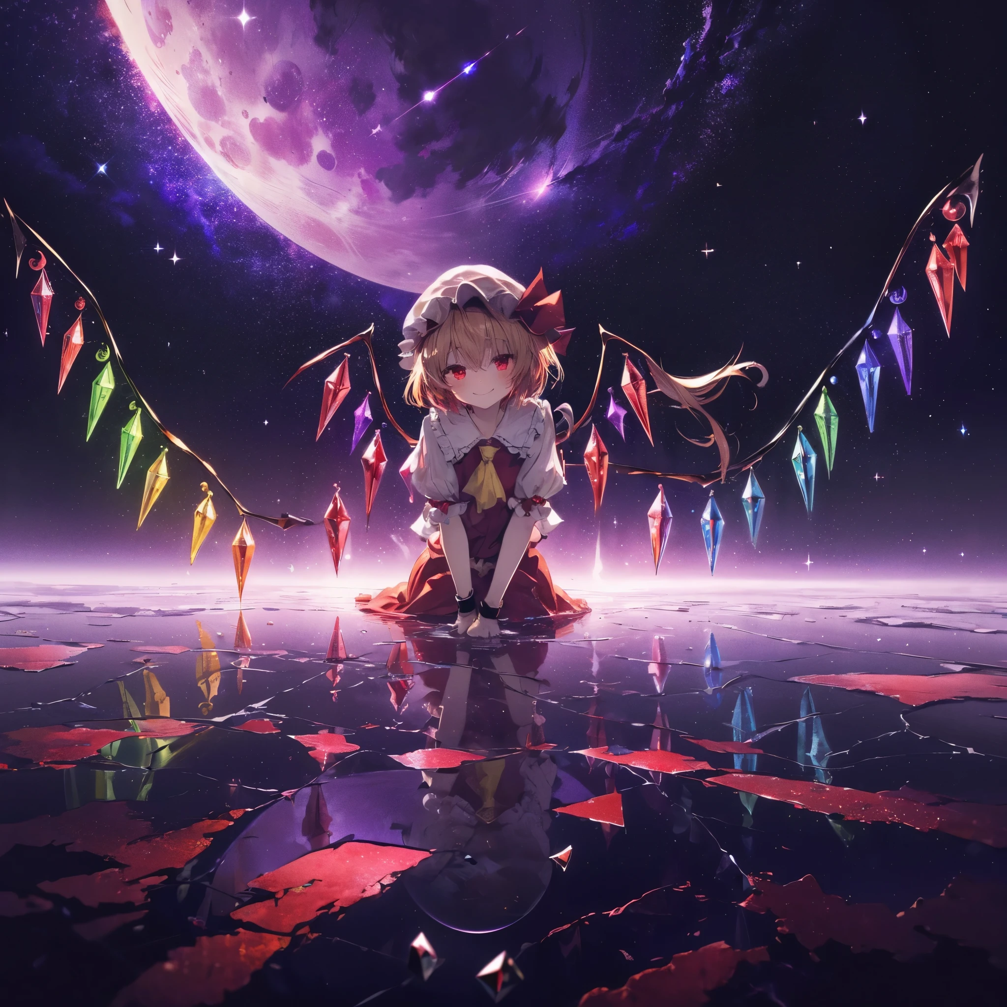 (((Fantasy　Flandre Scarlet)))　((Moonlit Night　star　smile　drop down　Catch the wind　End of the Galaxy　Broken glass　Have a black hole))　(Shining Background　Shining Edge)