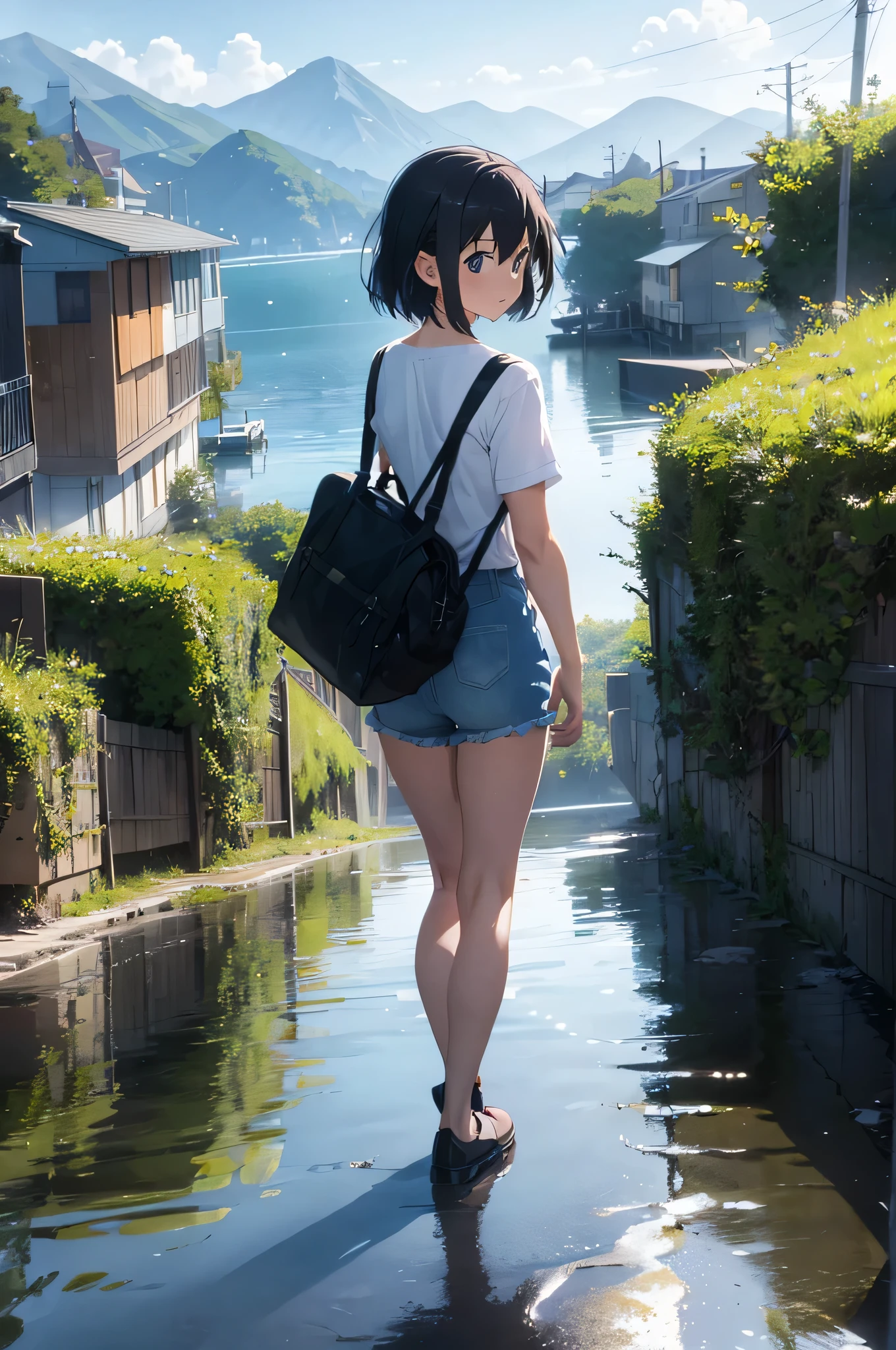 High quality masterpiece, Seascape,Pixiv, Concept Art, Lofi Art style, reflection. by makoto shinkai, Lofi Art, Beautiful anime scene, break Anime scenery, Detailed landscape — width 672, in Makoto Shinkai'style, Makoto Shinkai'style, Enhanced detailed, break,detailed,Realistic,Highly detailed digital art in 4K,Octane Rendering, Bioluminescent, break 8K resolution Concept Art, realism,From Mappa Studio,masterpiece,highest quality,Official Art,shape,Clear lines,(Nice_color),Perfect composition,Absurd, Fantasy,concentrate,Three-part method