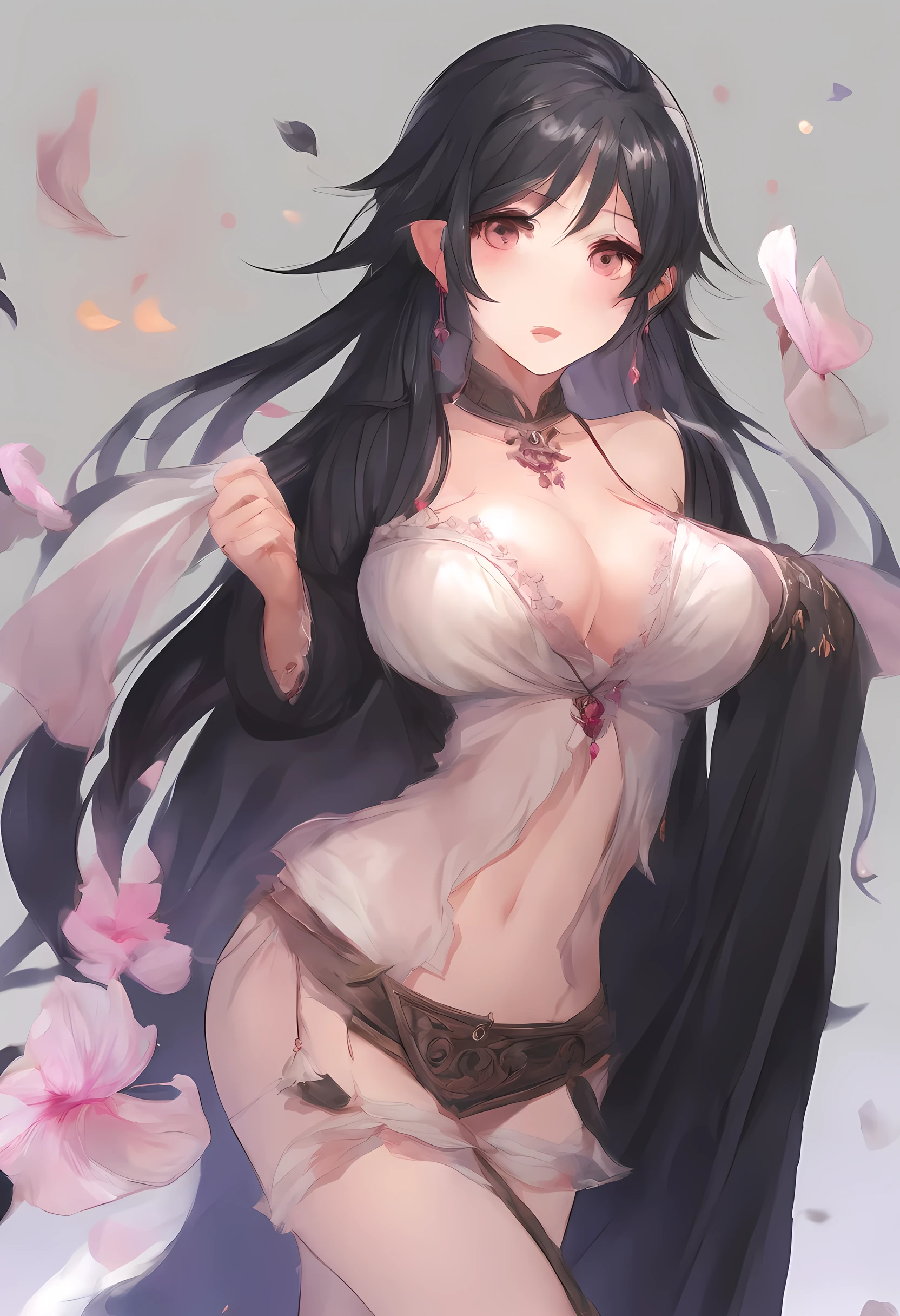 long black hair, shy, blush,highest quality, moonlight 、nude、twilight、best image quality、Spread your legs and look forward、Love juice overflowing from female genitals、girl、showing pink nipples、I feel good、soft light