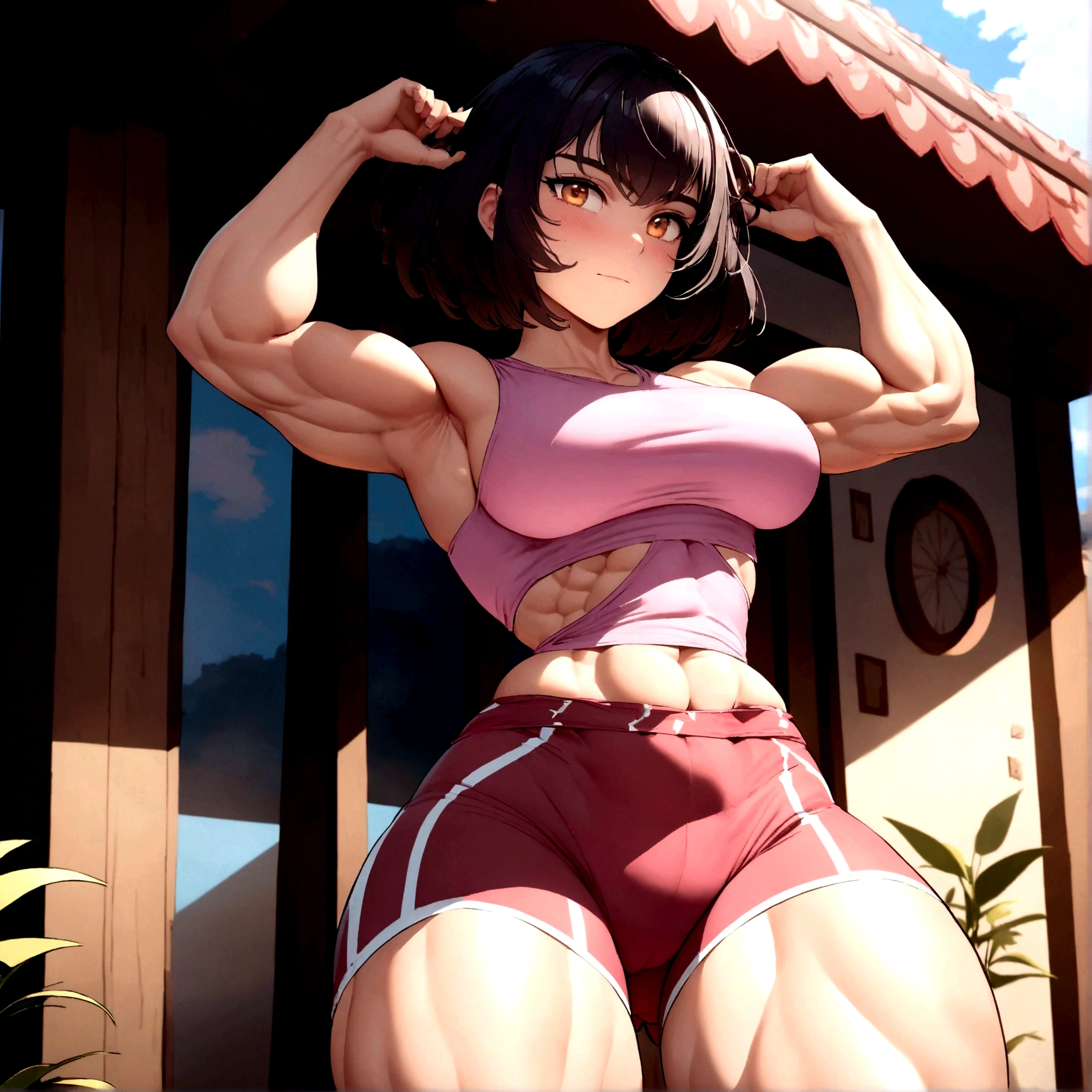 super musculo, musculosa, extremamente musculosa, super fibrada, ultra musculosa, bem iluminada,muito musculosa