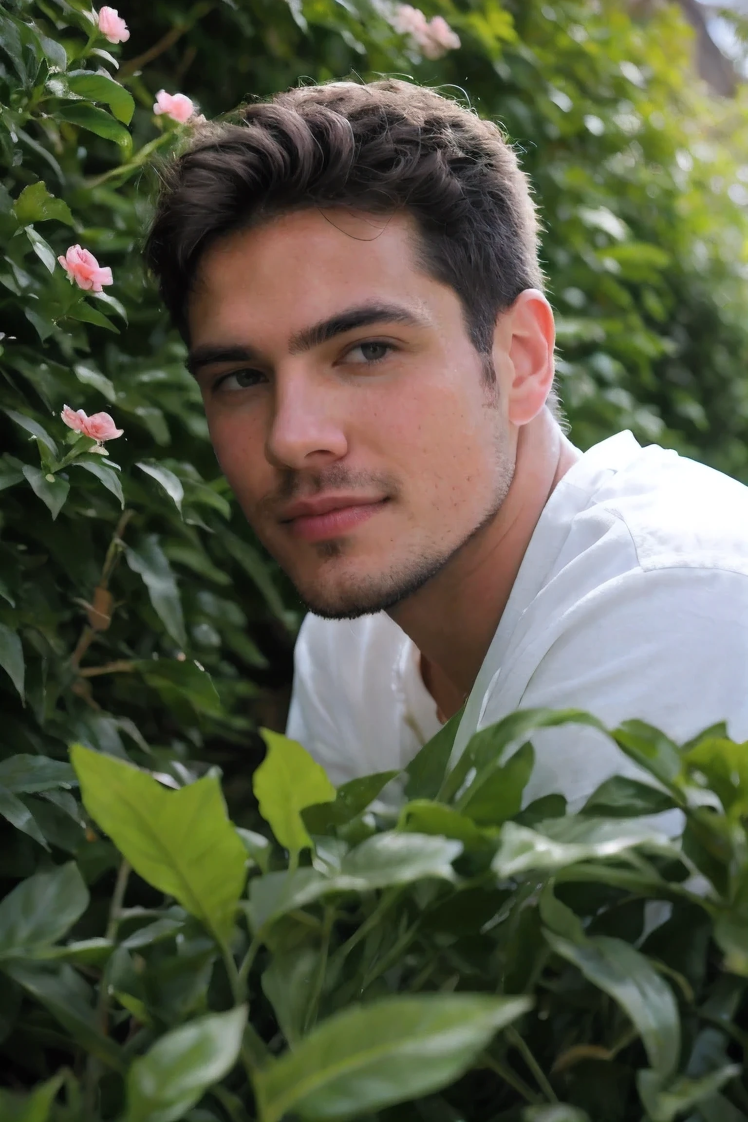 Portrait Handsome men ,garden
