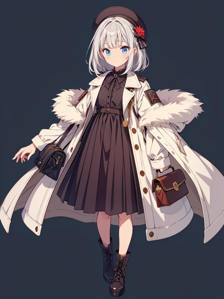 Face focus up、(((1girl)))、Star Fairy、vtuber-halfbody、(((highest quality、Masterpiece、The best composition、Golden Ratio、Official Art、Super detailed、Super detailedな目)))、ultra detailed, from front, headshot、 blue and white hair color、Short bangs above eyebrows、Short Hair、Standing in front of the viewer、Duffle coat、Sheepskin Long Boots、Pure white simple background、