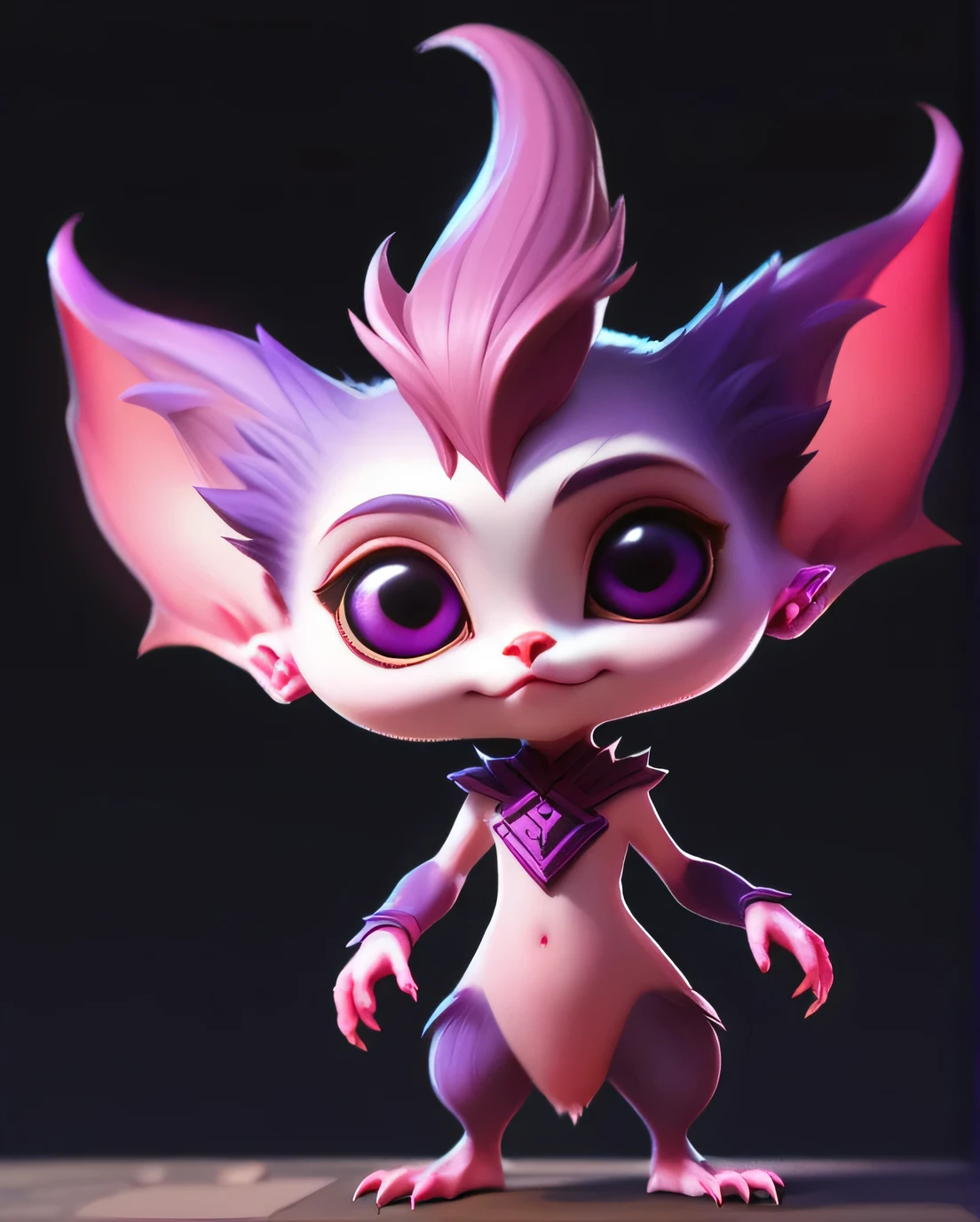 score_9, score_8_up, score_7_up, score_6_up, score_5_up, score_4_up, pink purpple yordle female, a dubious little creature getting up to mischief,cute,pretty,attrative,seminua,4yordles,noxis suit,slender,thin