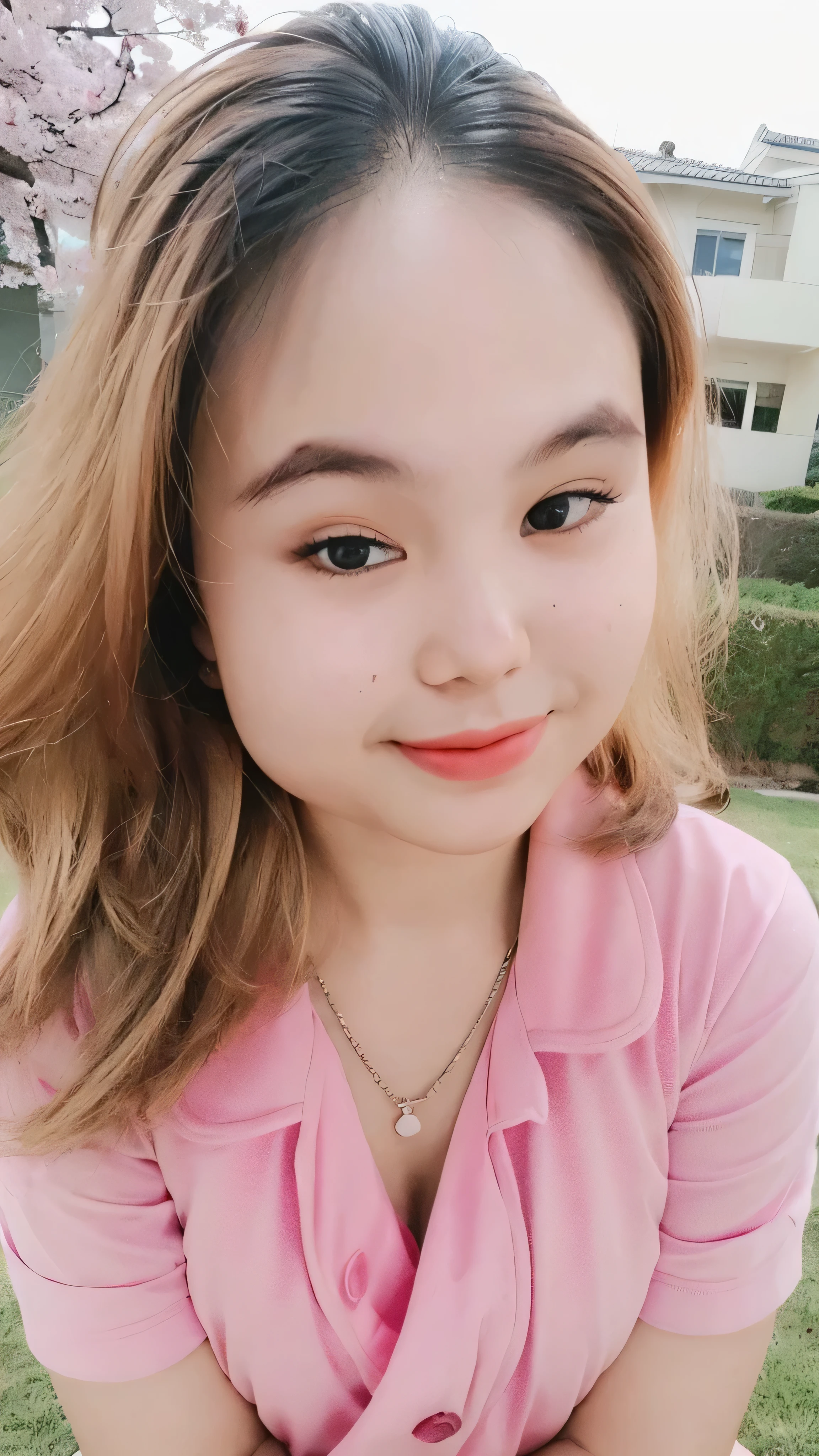 (super highest quality:1.3) (very realistic, Photoreal:1.3), (sharp focus:1.3), (Realistic and very high quality:1.3). (high resolution/High resolution:1.3), very delicate and beautiful, soft light, (brown hair, Shoulder-length straight bob hair sways in the wind), beautiful detailed girl, highly detailed eyes and face, beautifully detailed nose, thin and beautiful eyes, 1 girl, Japanese, Pure beauty, cute, young, (smaller and flat chest), realistic face, realistic body, beautiful thigh, pink camisole top, black mini skirt, cherry blossom background