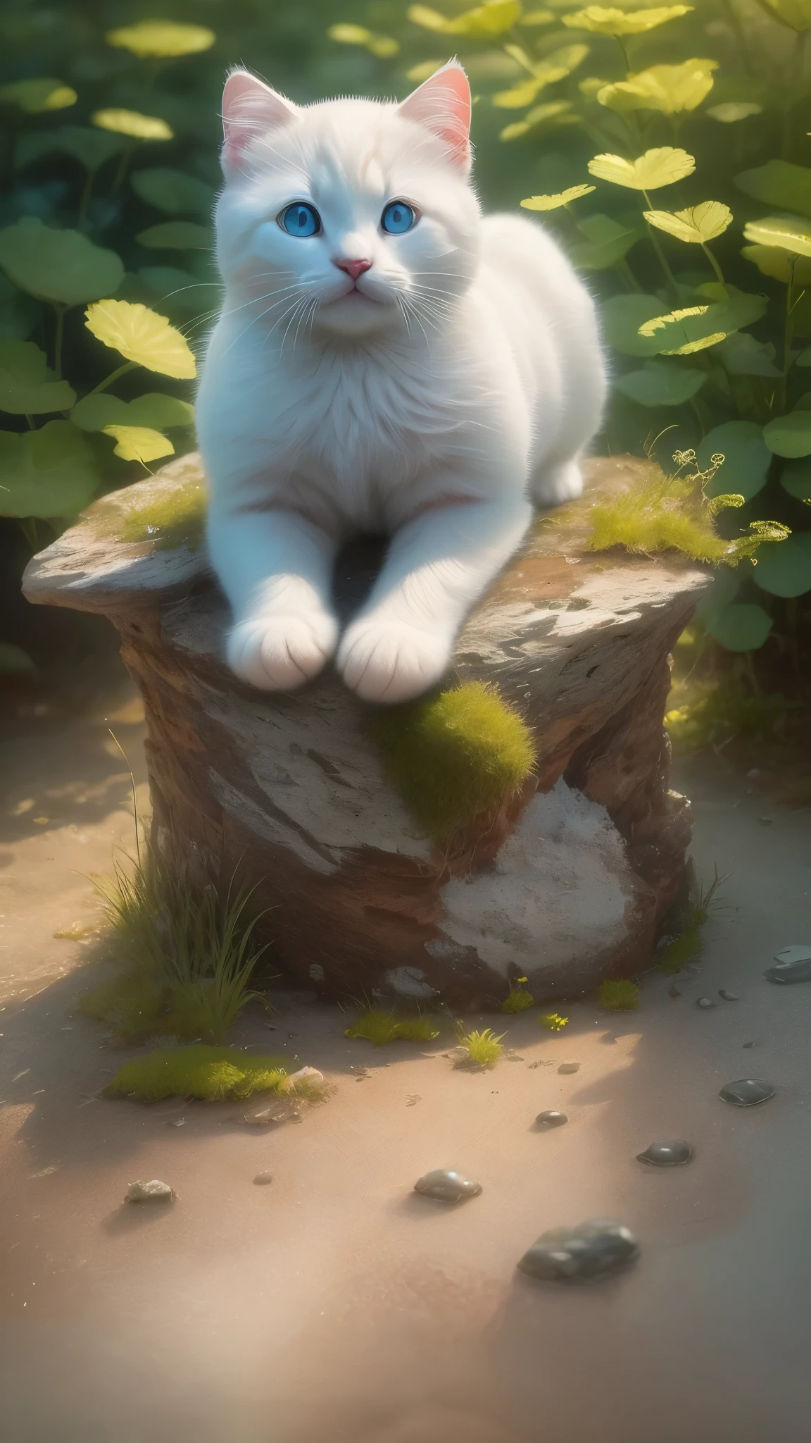 (highest quality,4K,8k,High resolution,masterpiece:1.2),Super detailed,(Realistic,Realistic,Photorealistic:1.37),Northern,South,Multiverse,Diverse landscapes,Natural Beauty,Cute white kitten,Art Gallery、Very small kitten、Random Pause