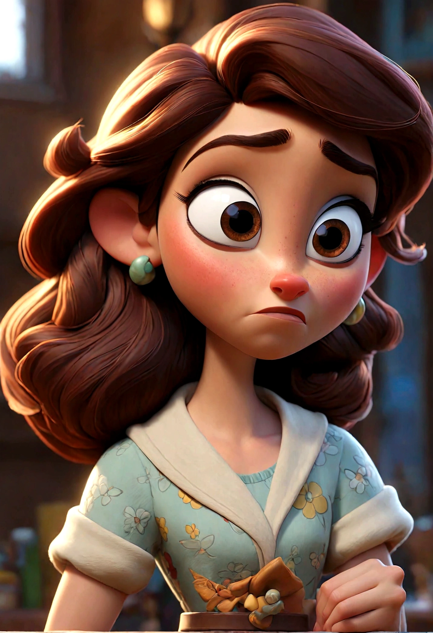 Um mulher estilo disney pixar, alta qualidade, melhor qualidade