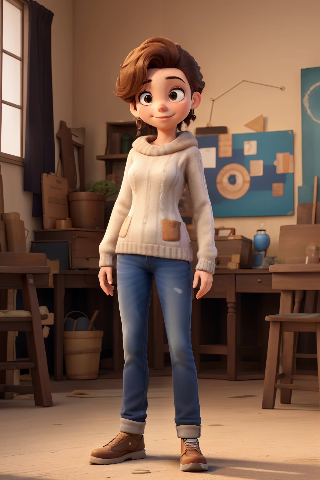 ((melhor qualidade)), ((Obra de arte)), (detalhado), 1 garota, shoulder to shoulder sweater, 