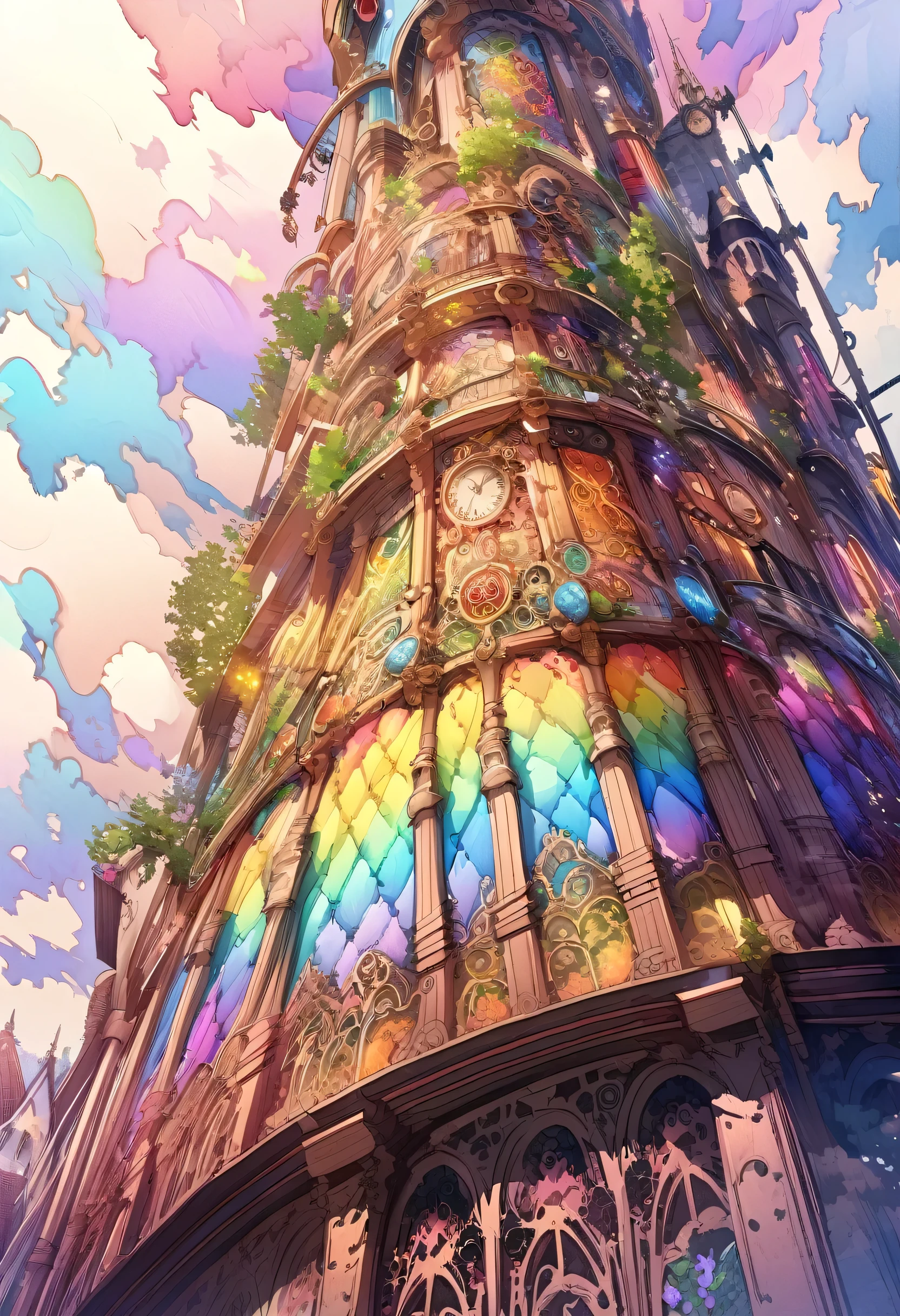 Dream-like Art Live Tree, Colorful smoke, Insane Details, steampunk detail, Intricate details, Ultra-detailed,