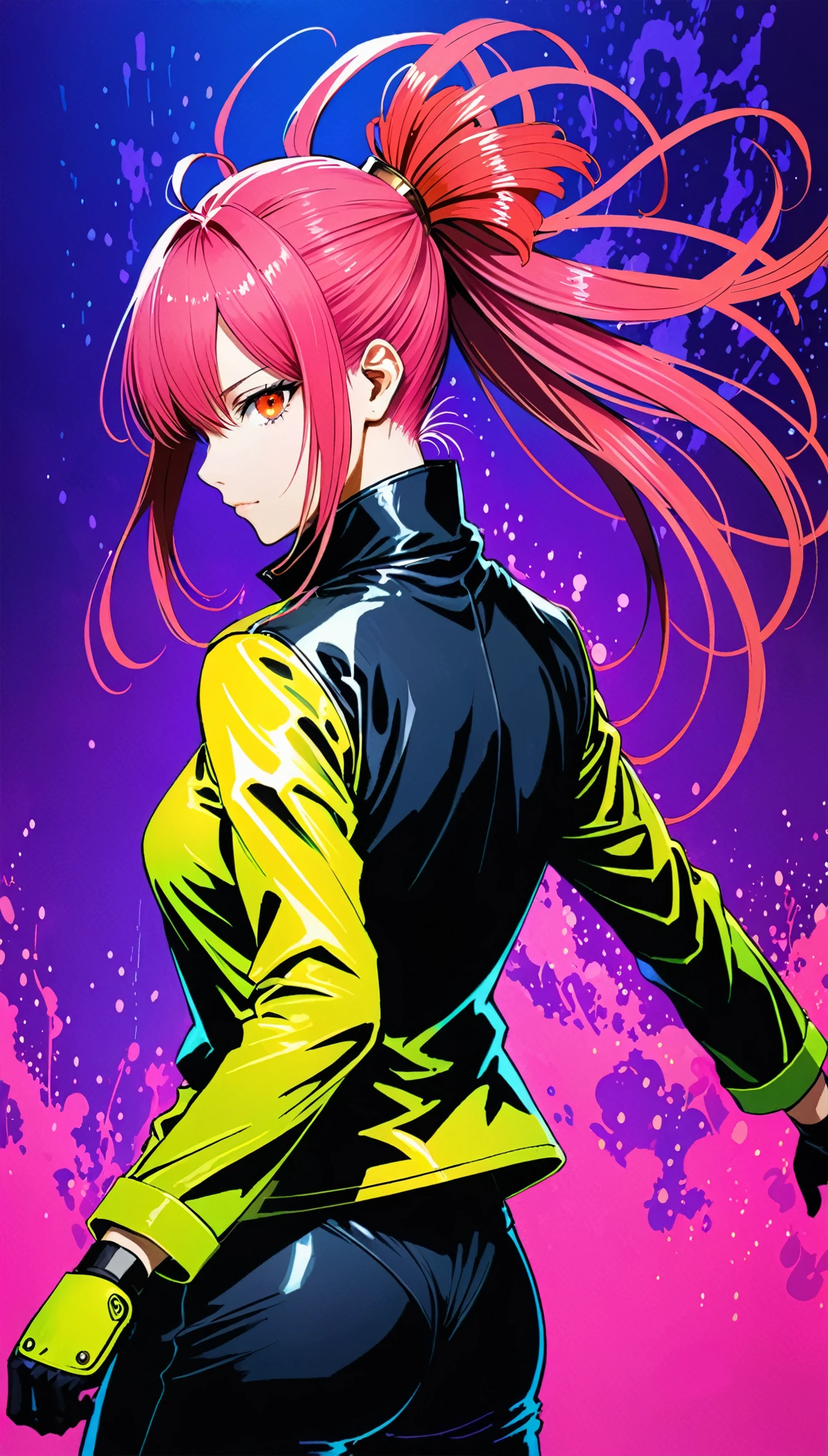 (in style of Ashley Wood:1.4),(in style of Takeshi Obata:1.3), (Lycoris radiata background:1.3),(darkorchid neon glowing:1.1)gradient pop surrealism,Detailed, BREAK 1 girl,muscles of the back,posing, dynamic action, expressive action,fighting,judo uniform girl,fullbody portrait of a girl,Yoga moves,Perfect hands
