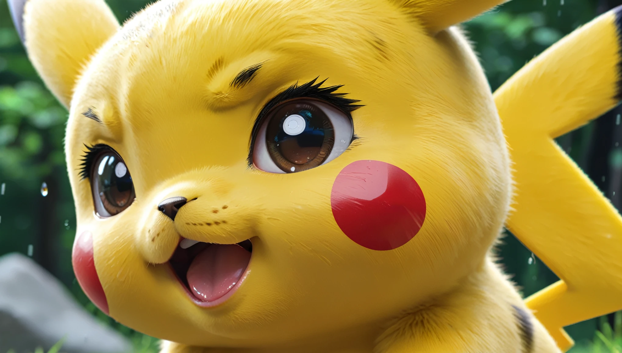/I close-up crying Pikachu Chibi anime cute character portrait with exaggerated proportions, large head, , simple facial features --ar 4:5 --niji 6