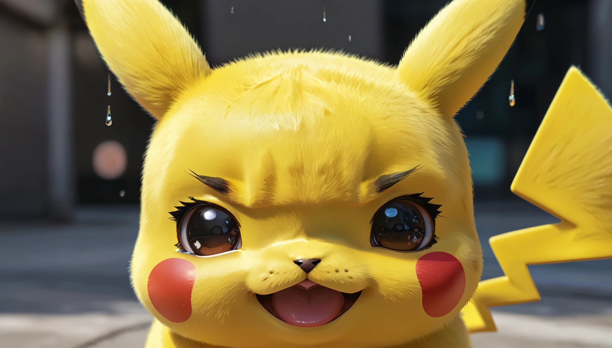 /I close-up crying Pikachu Chibi anime cute character portrait with exaggerated proportions, large head, , simple facial features --ar 4:5 --niji 6