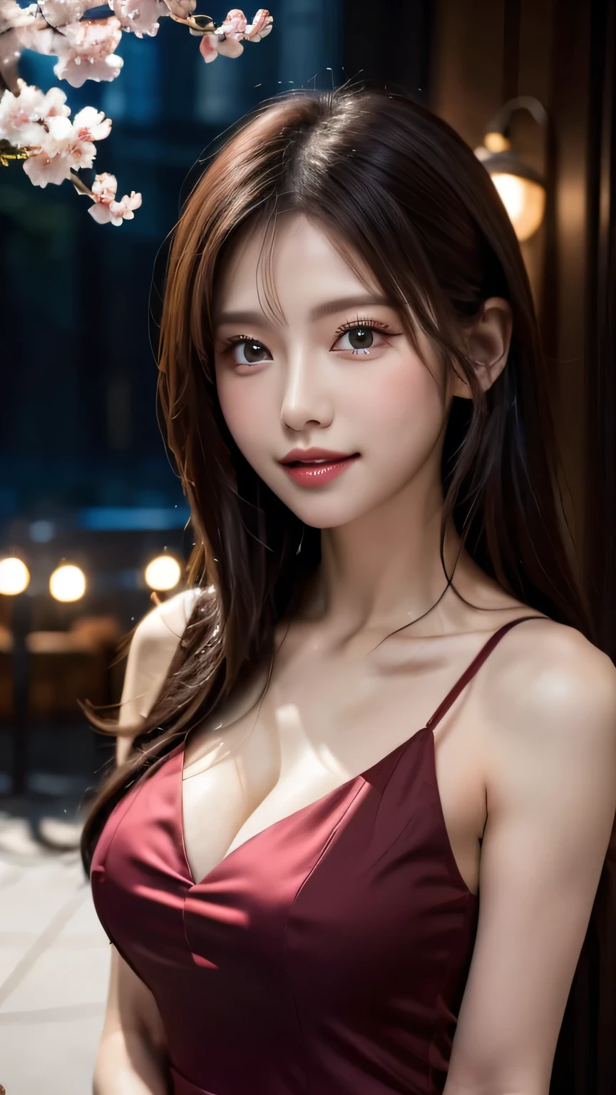 {{{masterpiece}, }}, {Highly detailed CG Unity 8k wallpaper}, wonderful, In detail, alone, {{Floating Hair}, }, {{cherry blossoms}, }, Outdoor, null, {{Wind}, }, Detailed Background, Beautiful fine details, See through:Evening Dresses:0.3, Cleavage, Bright Eyes, {{whole body}, }, Dynamic pose, Dynamic Angle, Cleavage, View Viewer, Detailed clothing, Cinema Lighting, close, highest quality