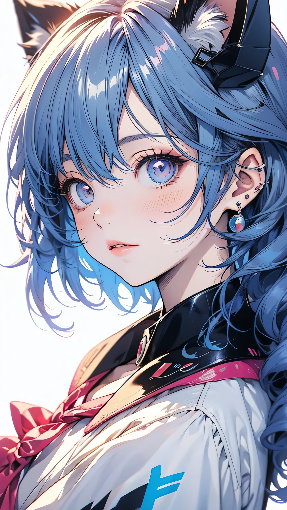 Anime girl with blue hair and cat ears, 2D Animation style, ayanami, 2D Animation, Anime Moe Art Style, by Shimo, I deny that, Anime Style 4k, Second Art, 2D Art, Anime Girl Profile, From Arknights, by Puru, No type, by Kamaguruka, Also