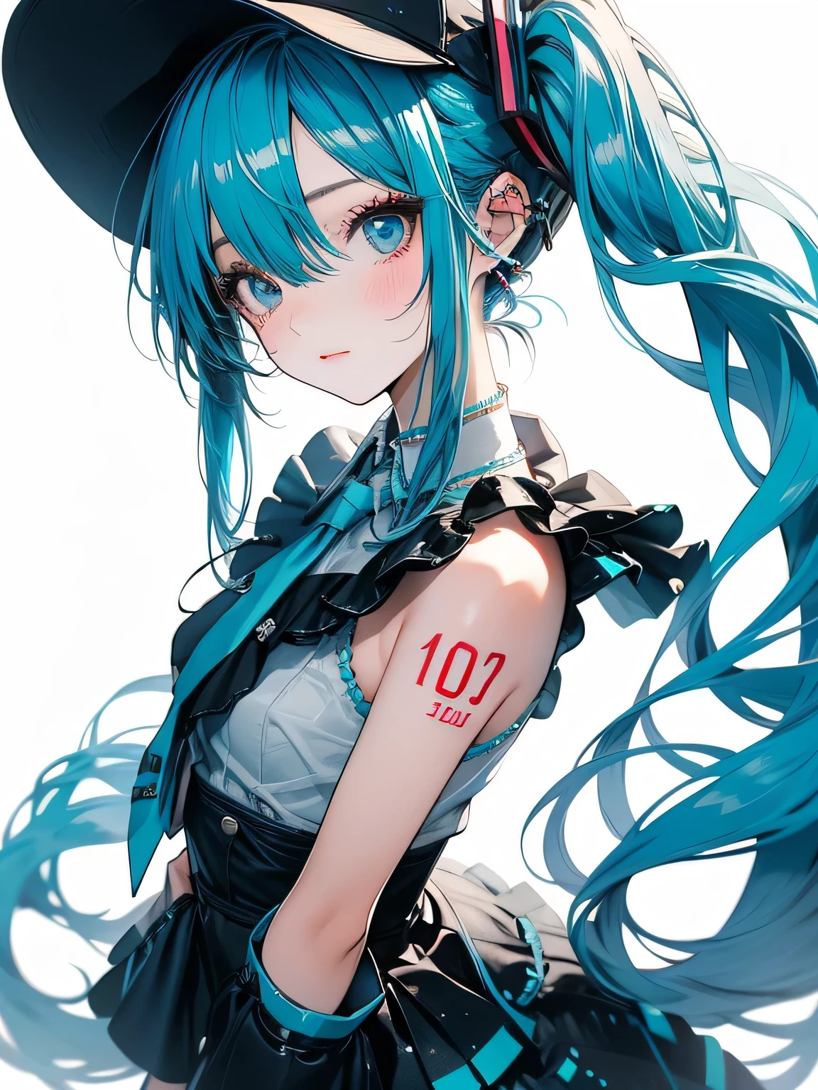 One girl, Hatsune Miku, Cowboy Shot,