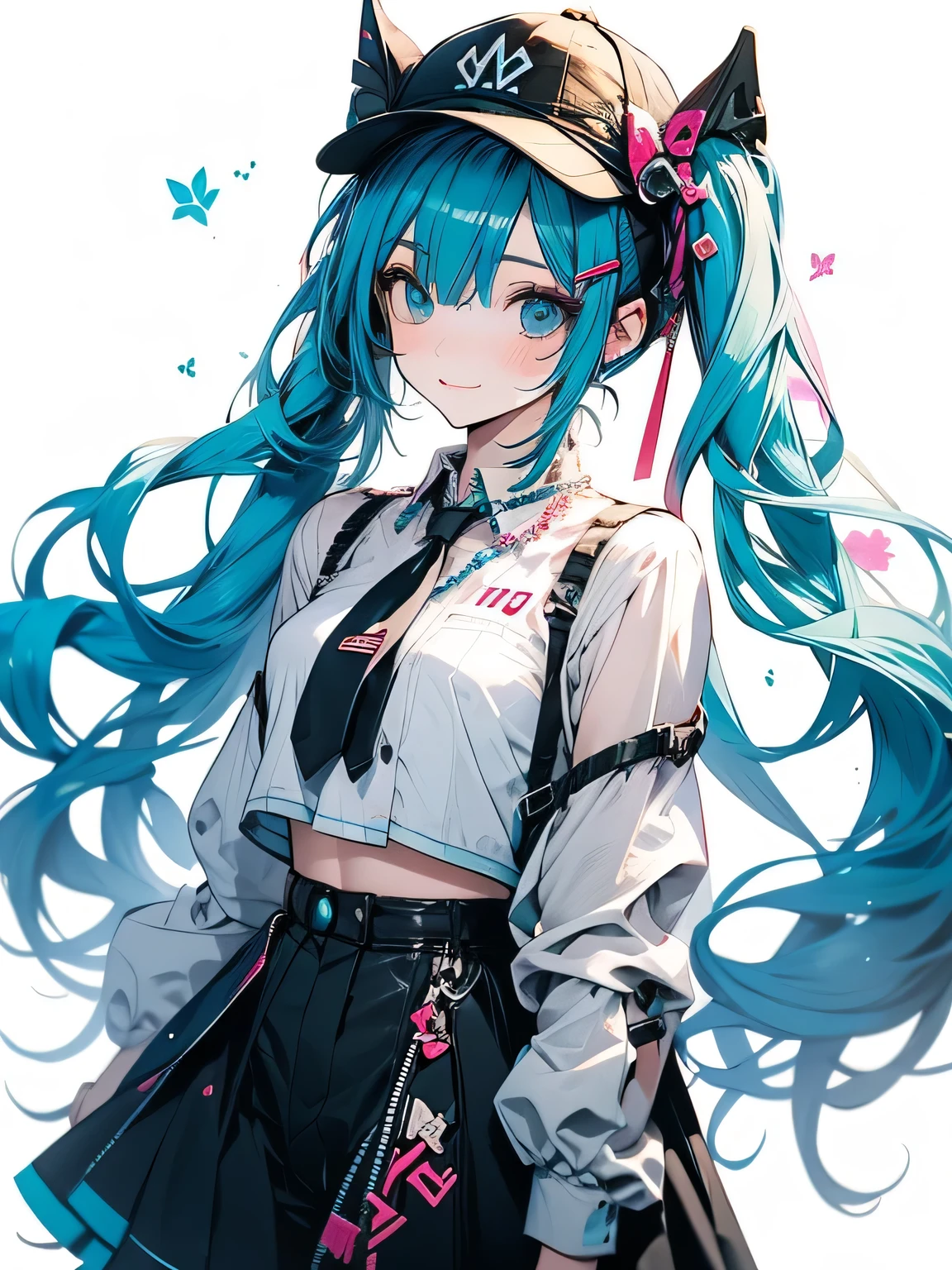 One girl, Hatsune Miku, Cowboy Shot,