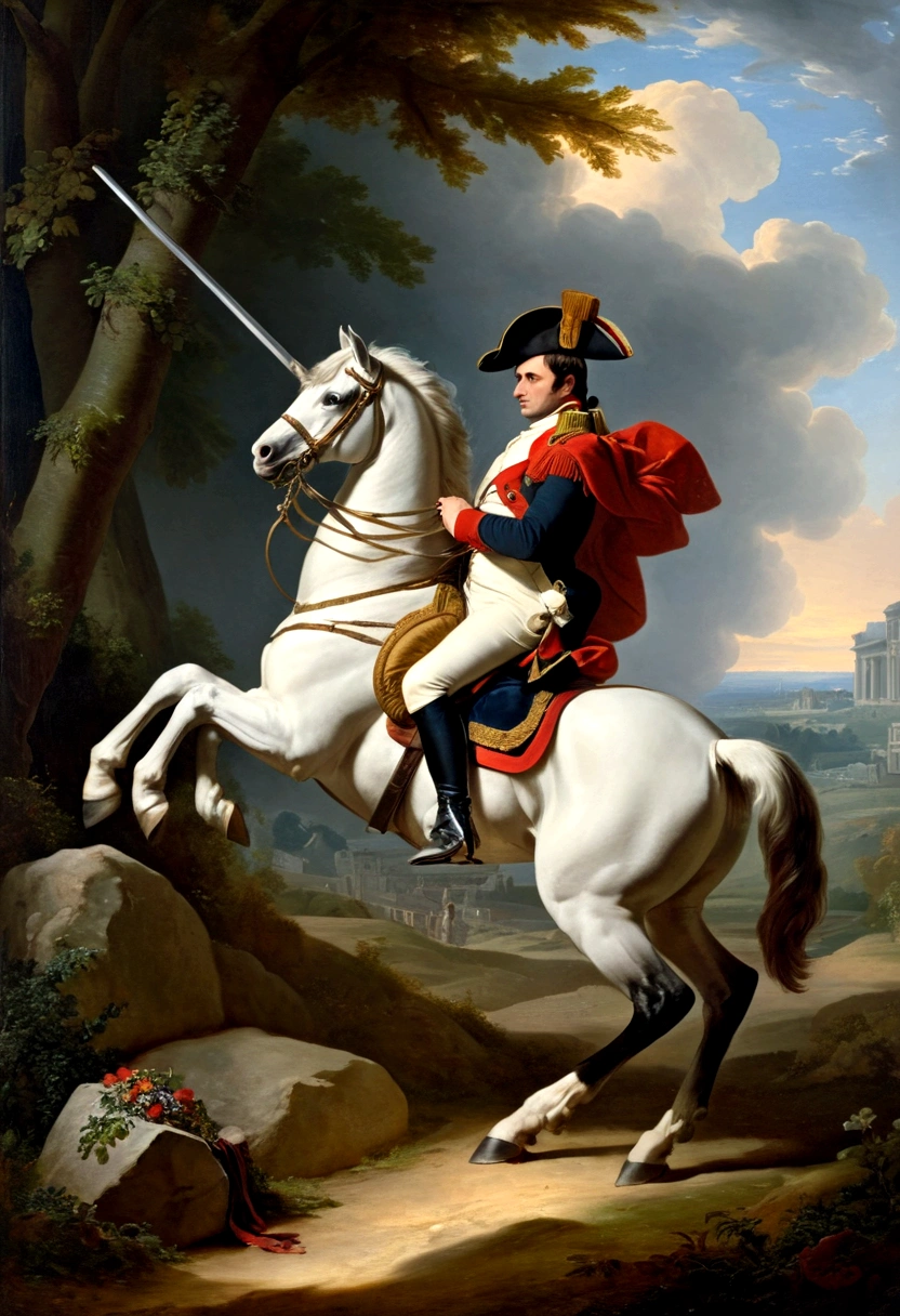 Napoleon writing a letter with his left hand(image)
Napoleon holding a sword in his left hand(image)
Napoleon riding a horse with his left hand(image)