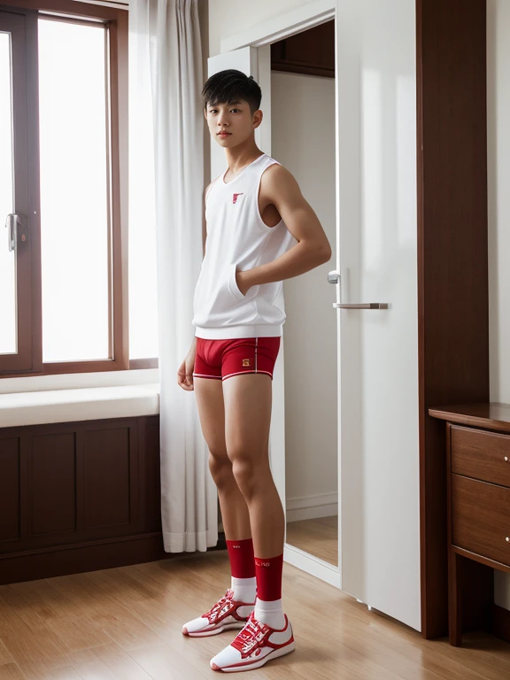 teenagers , young , light-skin , wearing an dark red sexy underwear, tmasterpiece,k hd,the feet,Transparent sports vest,semi transparent,black long socks,The barefoot , red colour , handsome and cute , extreme cute boy , white skin , dark red underwear boxers shorts , extremely tall and cute boy ,oppa model , handsome model , full body , dark red boxers underwears short shorts , black socks , white light-skin , Chinese model , young boy , white skin , handsome and extremely cute , red boxers underwear shorts , long black socks , handsome model , at the park , jogging , model oppa , long legs , jogging , running , high knee black socks ,black long socks , stand up , extremely tall , extremely high , red underwears , red sports underwear , long black socks , clean and white legs , Chinese model , extremely long legs , looking at the camera , clean and white thigh , heavy bulge , kid face , baby face , wearing jacket , red underwears boxers , light and white skin , Chinese model , strike a pose , sexy pose , flexing pose , show off his handsome pose , size different , height different , tallest boy in the world , height comparison with other boy