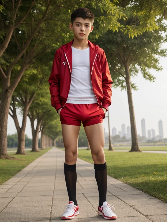  teenagers , very young , light-skin , wearing an dark red sexy underwear, tmasterpiece，k hd，the feet，Transparent sports vest，semi transparent，black long socks，The barefoot , red colour , handsome and cute , extreme cute boy , white skin , dark red underwear boxers shorts , extremely tall and cute boy ,oppa model , handsome model , full body , dark red boxers underwears short shorts , black socks , white light-skin , Chinese model , young boy , white skin , handsome and extremely cute , red boxers underwear shorts , long black socks , handsome model , at the park , jogging , model oppa , long legs , jogging , running , high knee black socks ,black  long socks , stand up , extremely tall , extremely high , red underwears , red sports underwear , long black socks , clean and white legs , Chinese model , extremely long legs , looking at the camera , clean and white thigh , heavy bulge , kid face , b , wearing red underwears boxers , light and white skin , Chinese model , strike a pose , sexy pose , flexing pose , show off his handsome pose , size different , height different , tallest boy in the world , height comparison with other boy