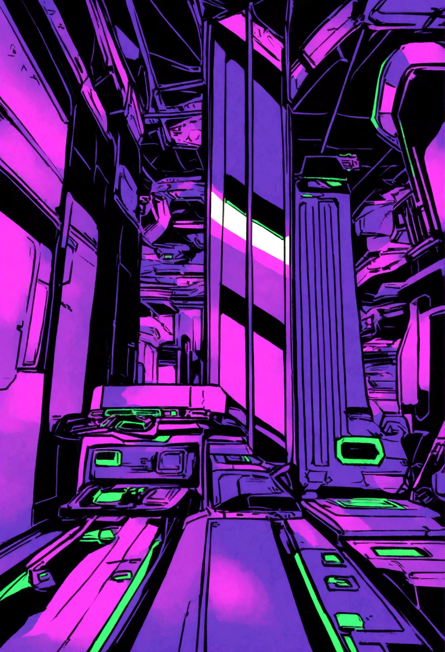 The player's spaceship (black and purple) of vertical scrolling shooter、retro gaming、Symmetrical shape