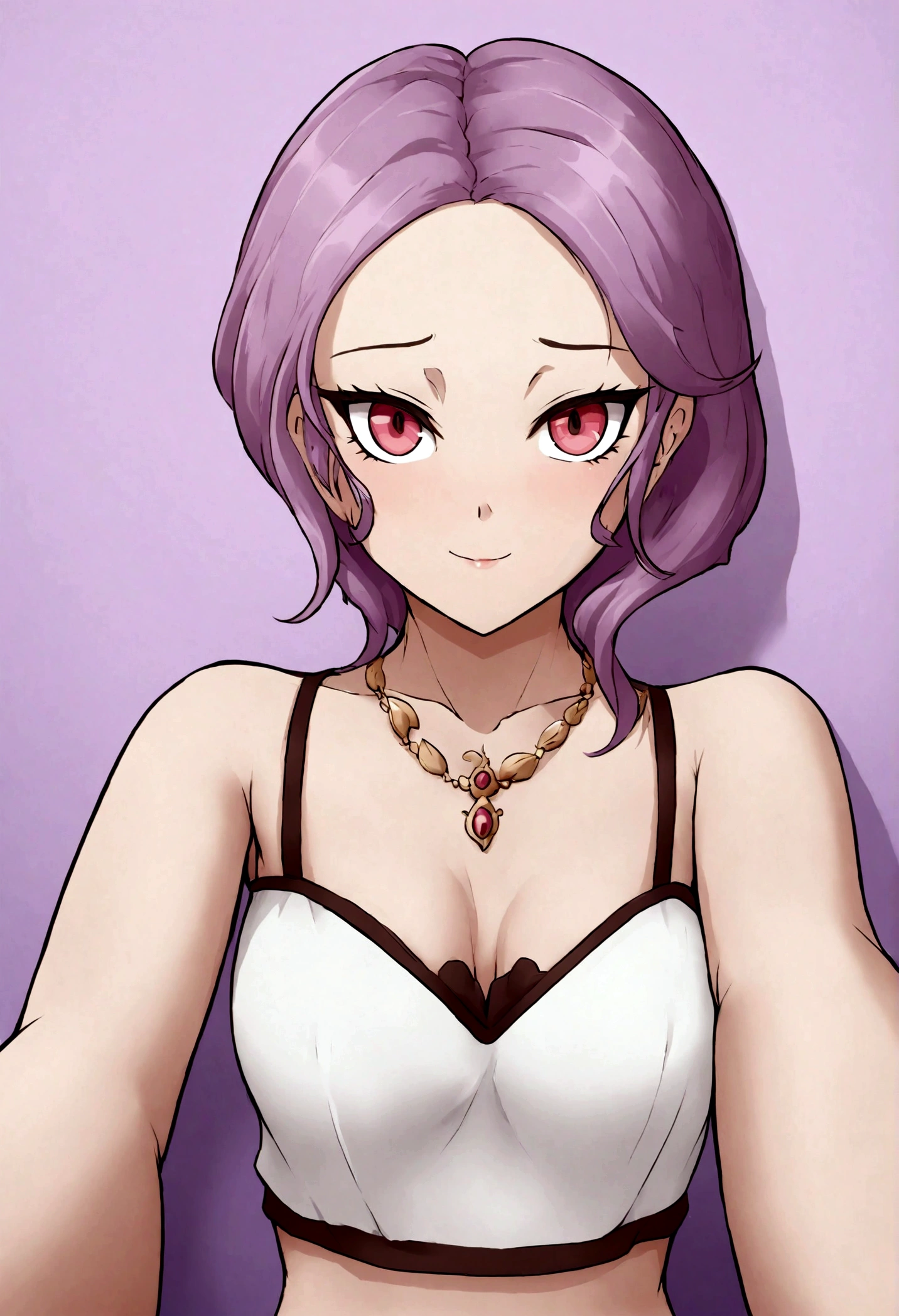 arafed woman wearing white tank top and necklace, Fille sexy et coquine aux yeux verts, Portrait de Sophie Mudd, cheveux bruns et grands yeux, Selfie d'une jeune femme, yeux de la chambre, Violette Myers, Sans maquillage, Maquillage naturel, regardant directement la caméra, Comment escroquer Artgram, maquillage subtil, Superbe photo de tout le corps, yeux verts perçants\