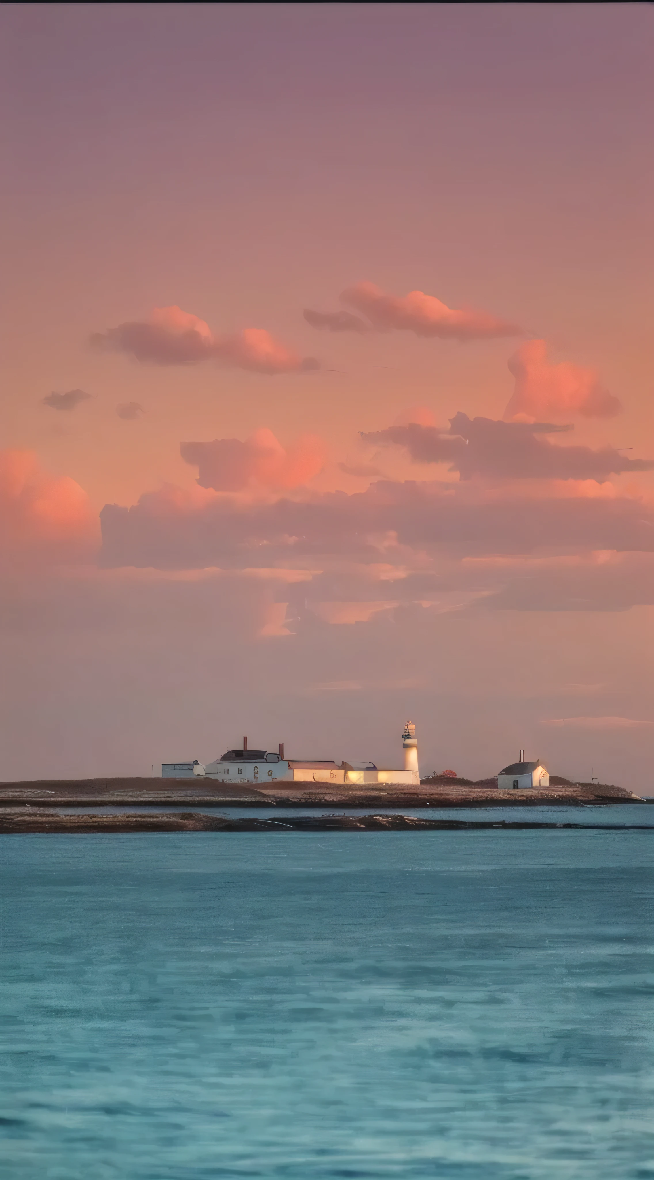 arafed lighthouse with a red sky and a pink sky, Post-processing), sigma 1/6, F2. 8 3 5 mm, f2.8 35mm, Beautiful composition, picturesque, refuge, Beautiful afternoon, pink golden hour, breathtaking composition, lighthouse, lighthouse, sunrise light, bold lighthouse in horizon, 2 0 2 2 Photos, Earlier