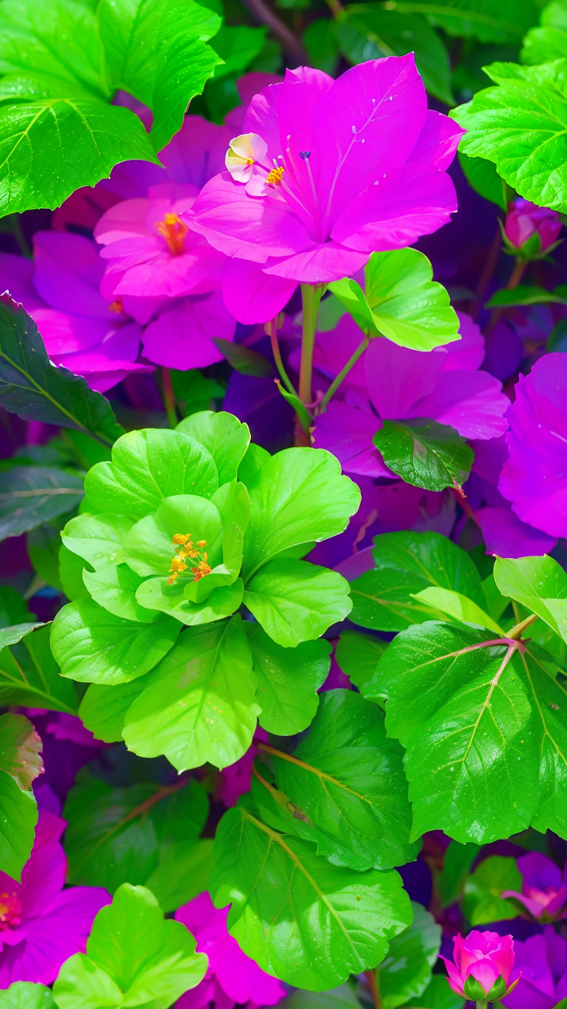 photorealestic,In the middle of a painting is a beautiful begonia,4K HD details,Beautiful digital artwork, detailed flowers , magical colorful flowers, Layered green,beautiful digital painting, wallpaper hd, colorful hd picure, beautiful flowers, elegant digital painting
