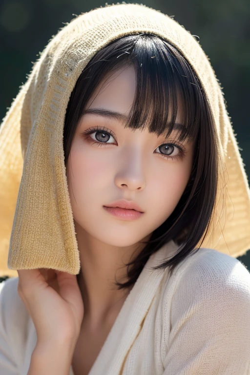 (High resolution:1.3), (16k, Photorealistic, Raw photo, Best image quality: 1.4), Japanese, (One Girl), Beautiful Face, (A vivid face), (Black-haired、short hair:1.3), Beautiful Hairstyles, Realistic eyes, Beautifully detailed eyes, (Realistic Skin), Beautiful skins, attractive, 超A high resolution, Surreal, High detail, Golden Ratio, Highly detailed cute girl,(20-year-old),  Please lift up your clothes and show your heart.
