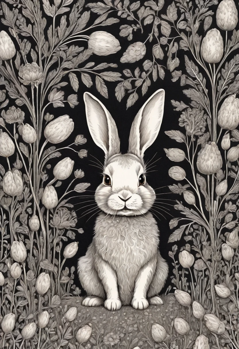 /style Genevieve Lurie/ about rabbits , funny life of rabbits, intricate details, illustration, children's fairy tales, 8K