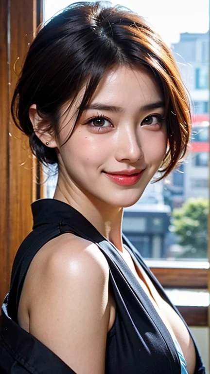 (masutepiece:1.3), (8K, Photorealistic, Raw photo, Best Quality: 1.4), Japanese, (1girl in), Beautiful face, (Realistic face), (Black hair), Beautiful hairstyle, Realistic eyes, Beautiful detailed eyes, (Realistic skin), Beautiful skin, Attractive, 超A high resolution, A hyper-realistic, Highly detailed, Golden ratio,School uniform. (3 Gills:1.5), (Sony Alpha 1, 50.1 megapixel full-frame CMOS sensor, 8K video recording function), (telephoto lens), (Realistic),(8K, 超A high resolution, Best Quality, masutepiece:1.2),Ultra-detailed,beautifull detailed face, FULL ANATOMY,(Beautiful detailed eyes:1.3),Smile,extremely delicate and beautiful, Extremely detailed, nffsw, Unity, 8K Wallpaper, amazing, finely detail, Ultra-detailed, High resolution, Extremely detailed, extremely detailed eye and face,Wet, ((Luxury Hotels:1.1)),((Colorful micro bikini:1.1)), [Ponytail],(huge-breasted, cleavage:1.3),