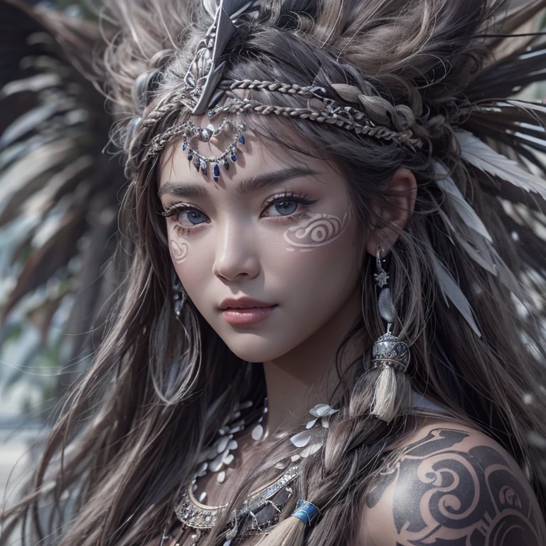 Polynesian Sea、Hair blowing in the wind 、 ((highest quality、masterpiece、8k、Best image quality、Ultra-high resolution、Award-winning works)、(Accurate anatomy:1.1)、(Look at me and smile:1.0)、Shining fair skin with Ultra-high resolution、The most detailed face、Ultra-high resolution detailed face、Ultra-high resolutionの髪の毛、(Ultra-high resolution eye:1.1)、Beautiful face drawn in every detail、Polynesian Costume,Small breasts, Polynesian Tattoo, Polynesian canoe、Wearing Polynesian costumes:1.2.