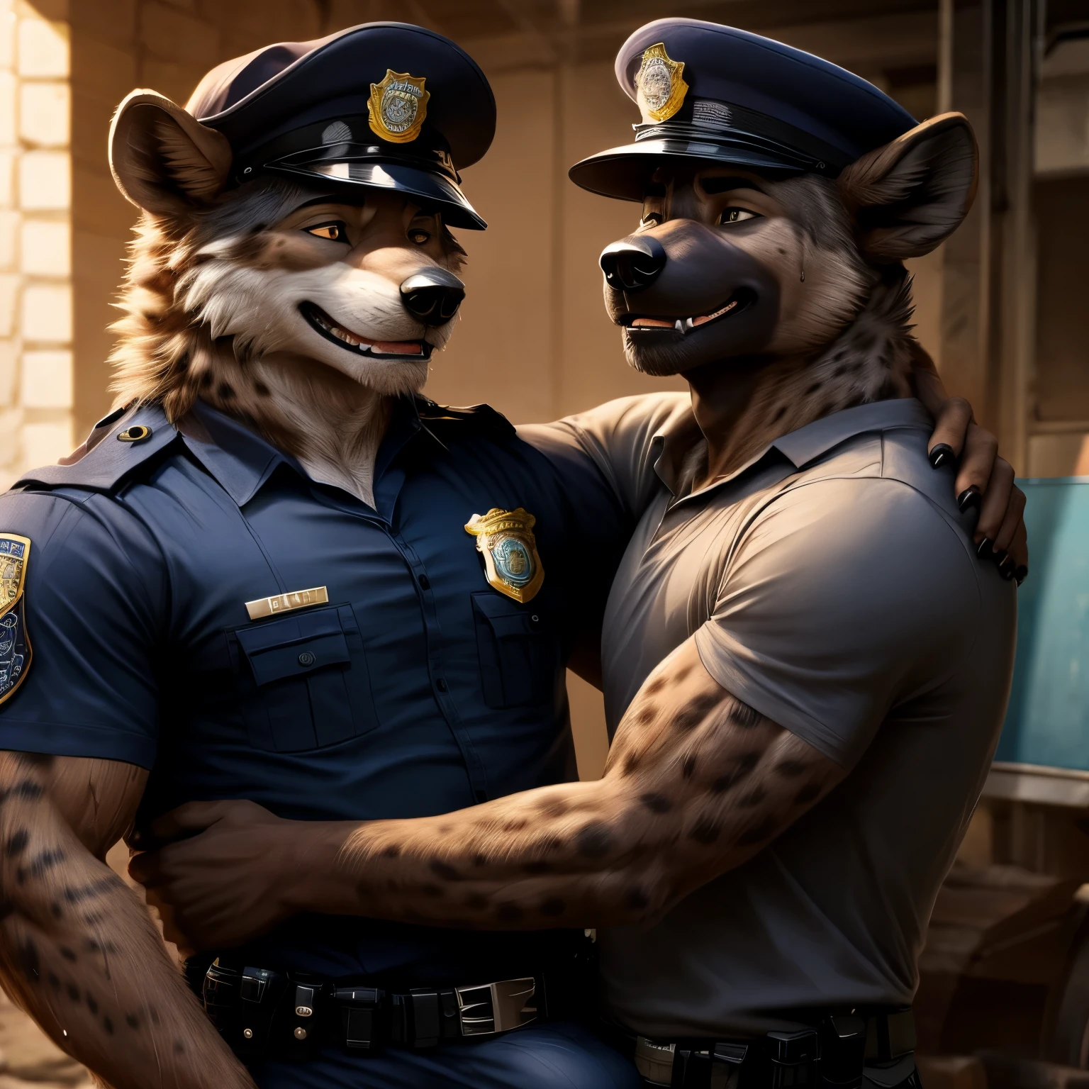 furry, anthro, wild dog:1.2, realistic canine penis with knot:1.3, thick canine penis:1.8, thick canine penis:1.2, (he is wearing military black clothes with vest:1.6, black sweatshirt:1.6), malicios look, teeth, handjob, realistic canine penis, big flaccid testicles:1.4), super detailed, detailed face, best art, 8k, vibrant, by snowskau:0.4, by taran fiddler:1.8, by RedRusker:1.8, art stile, 3D, half body, halfbody