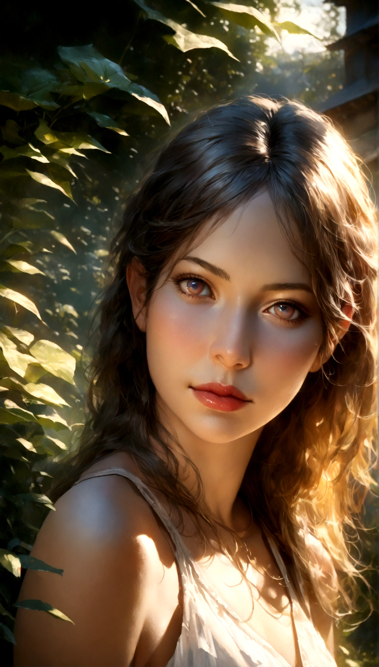 A beautiful girl in a Japanese manga-style garden, detailed sketch, watercolor painting, 1girl, beautiful detailed eyes, beautiful detailed lips, extremely detailed eyes and face, long eyelashes, intricate floral patterns, vibrant colors, lush greenery, birds in flight, soft lighting, (best quality,4k,8k,highres,masterpiece:1.2),ultra-detailed,(realistic,photorealistic,photo-realistic:1.37),cinematic composition,delicate brushstrokes,vivid colors,magical realism
