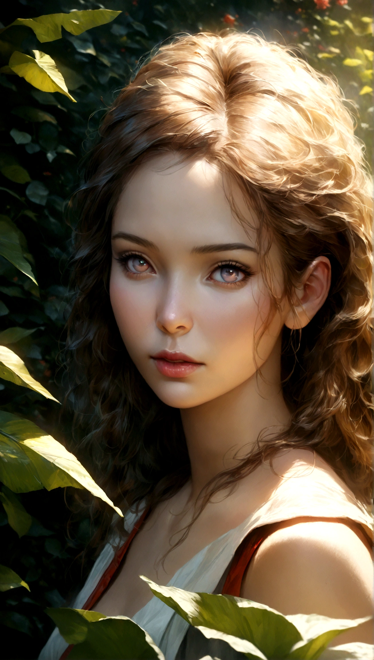 A beautiful girl in a Japanese manga-style garden, detailed sketch, watercolor painting, 1girl, beautiful detailed eyes, beautiful detailed lips, extremely detailed eyes and face, long eyelashes, intricate floral patterns, vibrant colors, lush greenery, birds in flight, soft lighting, (best quality,4k,8k,highres,masterpiece:1.2),ultra-detailed,(realistic,photorealistic,photo-realistic:1.37),cinematic composition,delicate brushstrokes,vivid colors,magical realism